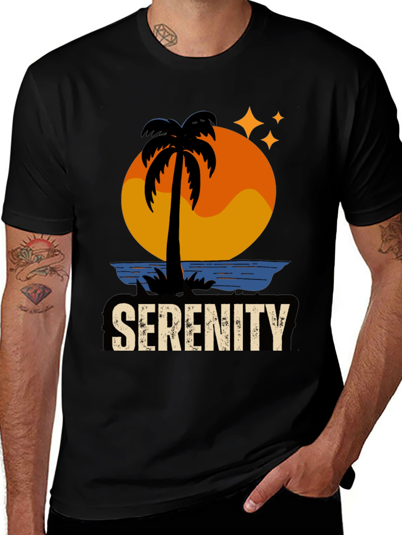 Serenity Palm Tree Sunset Graphic Tee