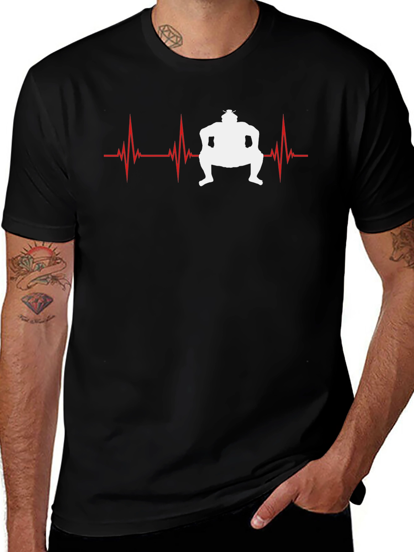 Variant 8 of Sumo Wrestler Heartbeat Graphic Tee
