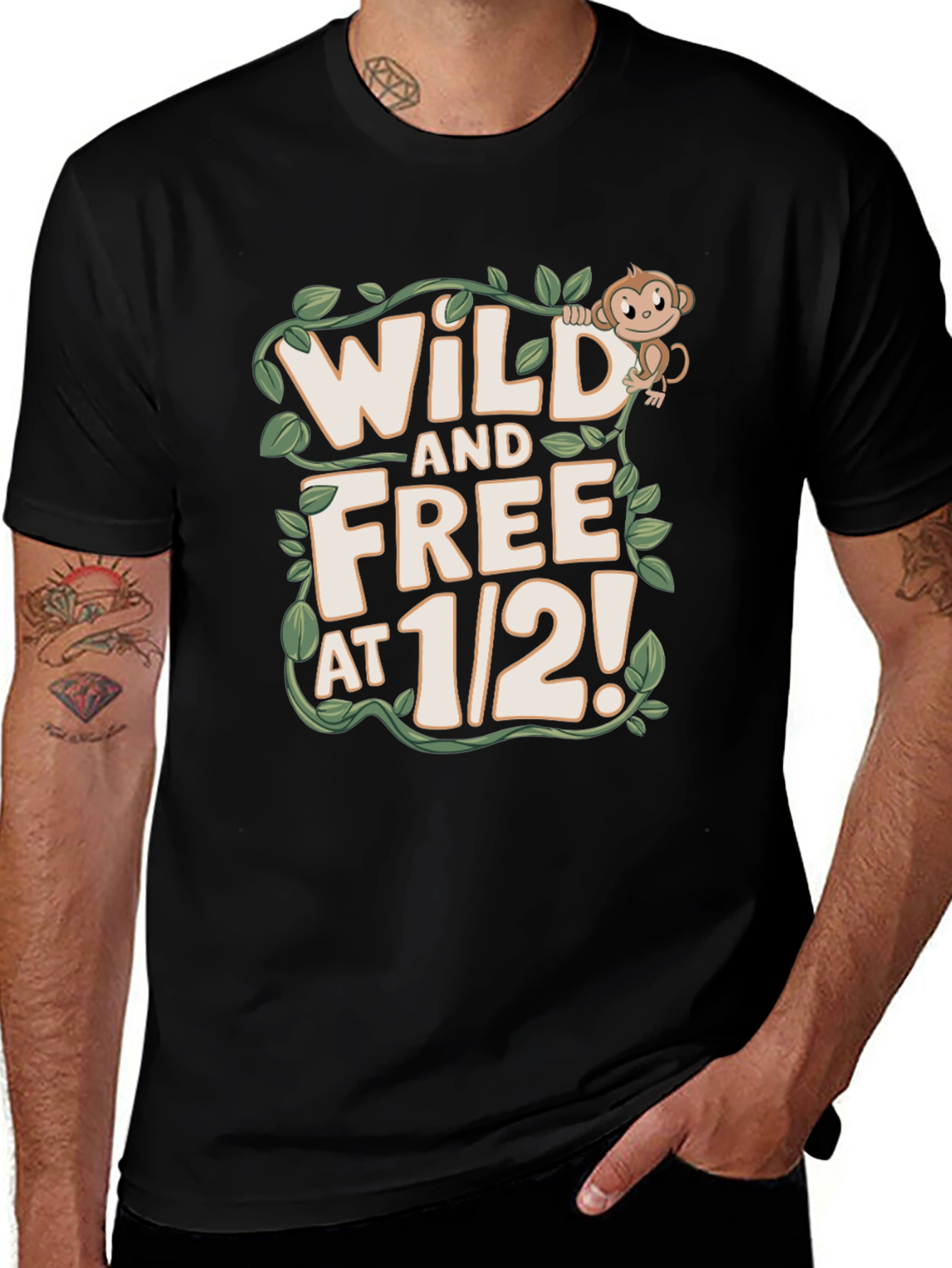 Variant 9 of Wild and Free At 1/2 Monkey Graphic T-Shirt