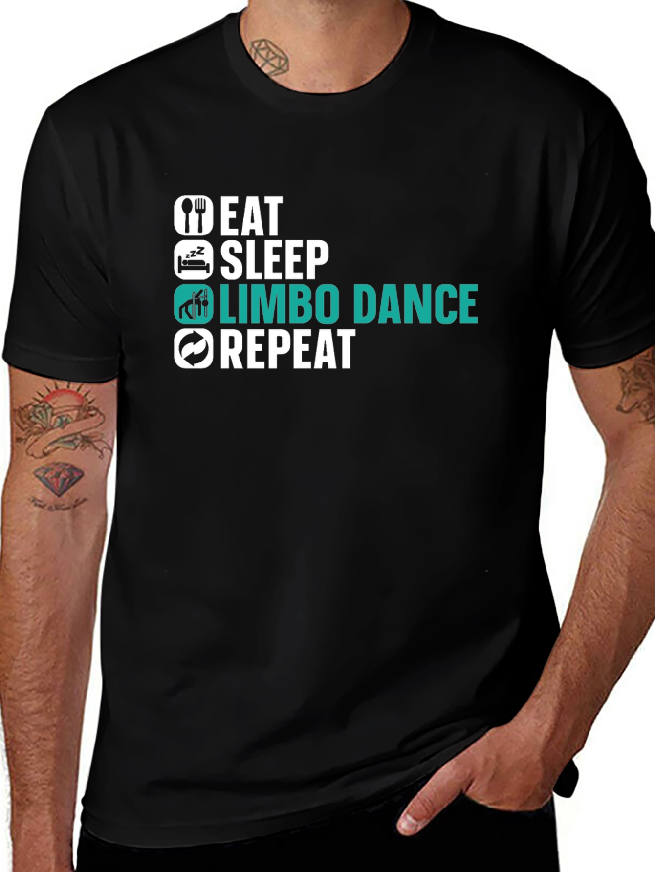 Variant 12 of Eat Sleep Limbo Dance Repeat Black T-Shirt