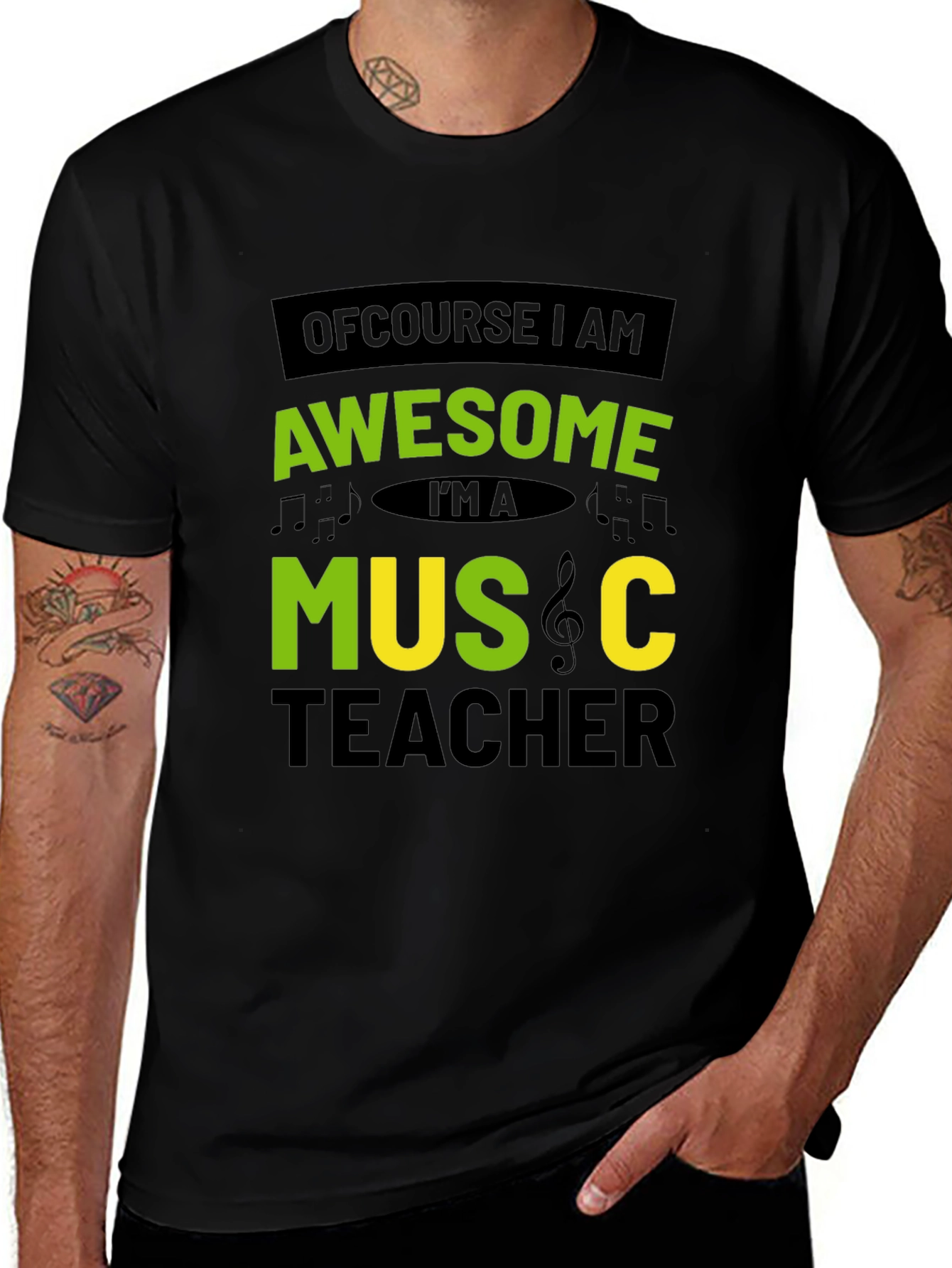 Variant 22 of Awesome Music Teacher T-Shirt - Black