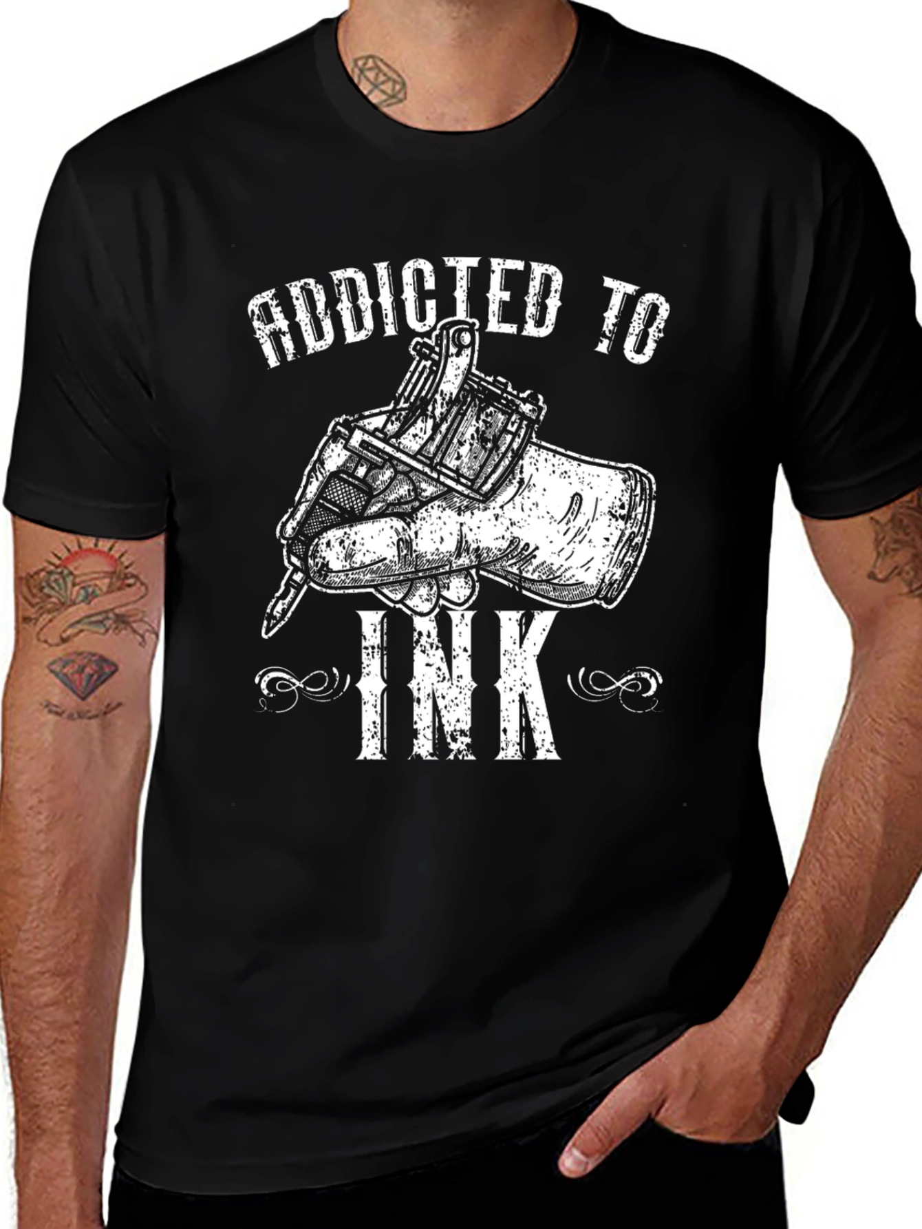Addicted to Ink Graphic T-Shirt Tattoo Artist Tee