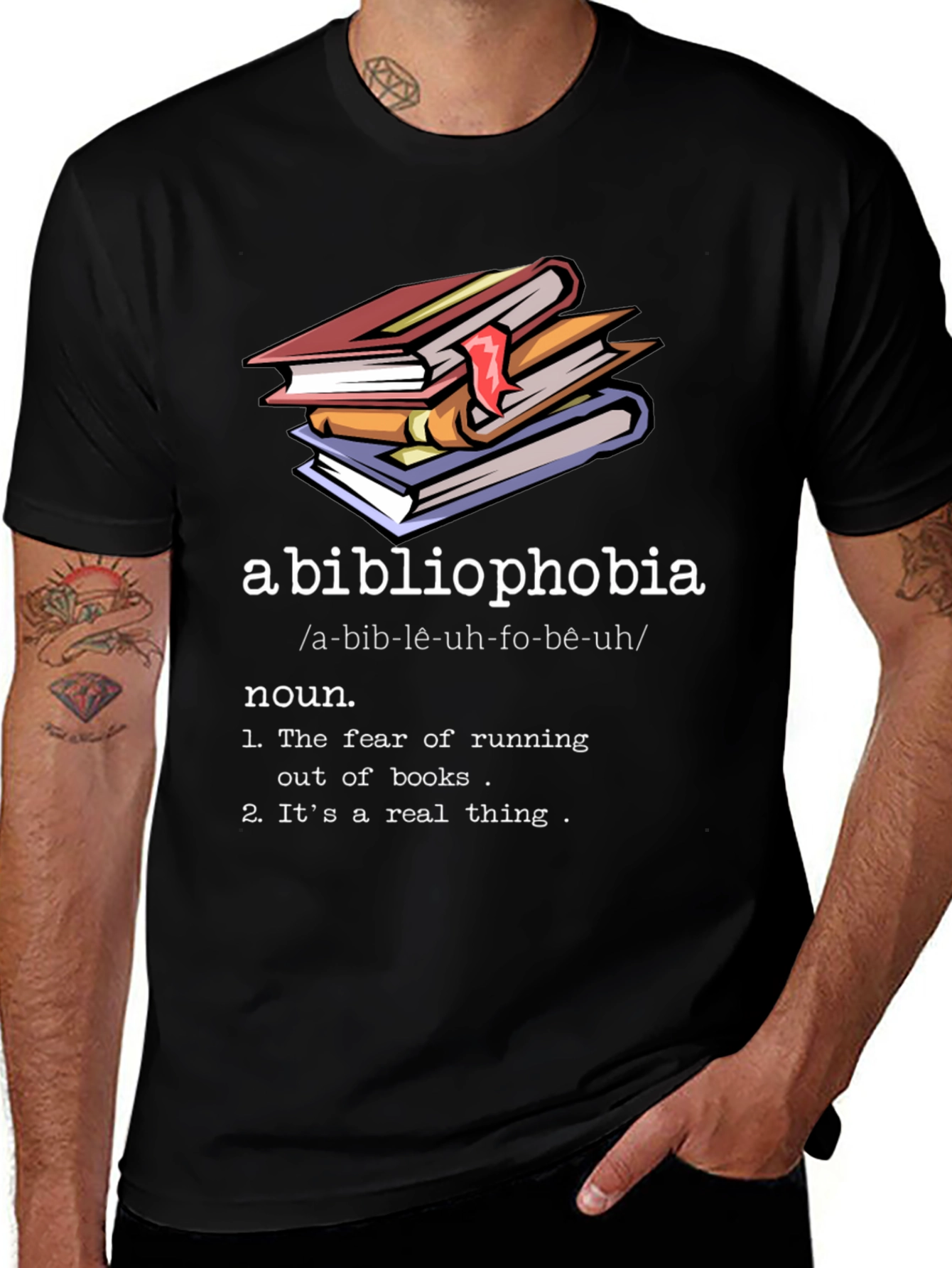 Bibliophobia Definition Graphic Tee - Book Lover Shirt
