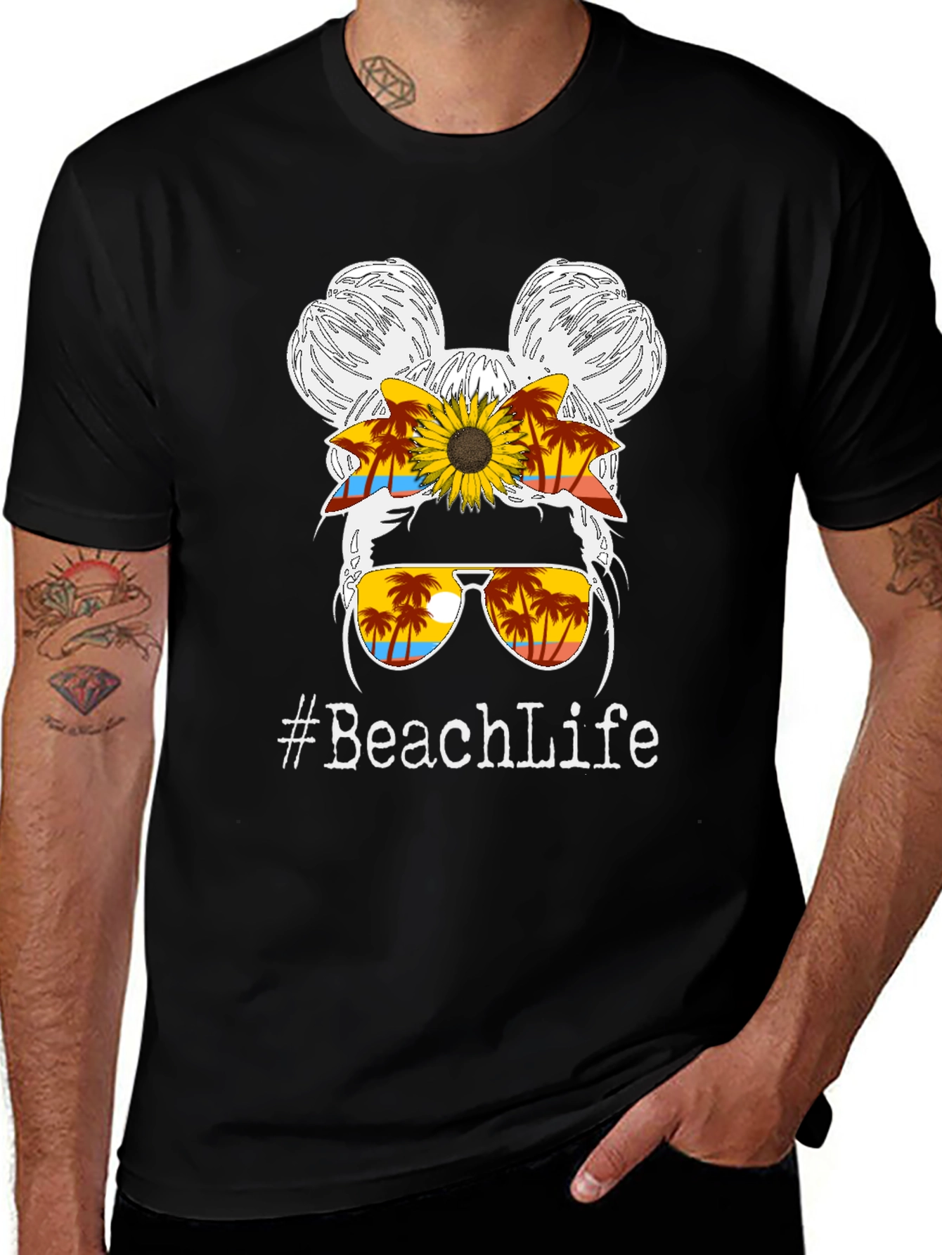 Variant 18 of #BeachLife Messy Bun Graphic Tee