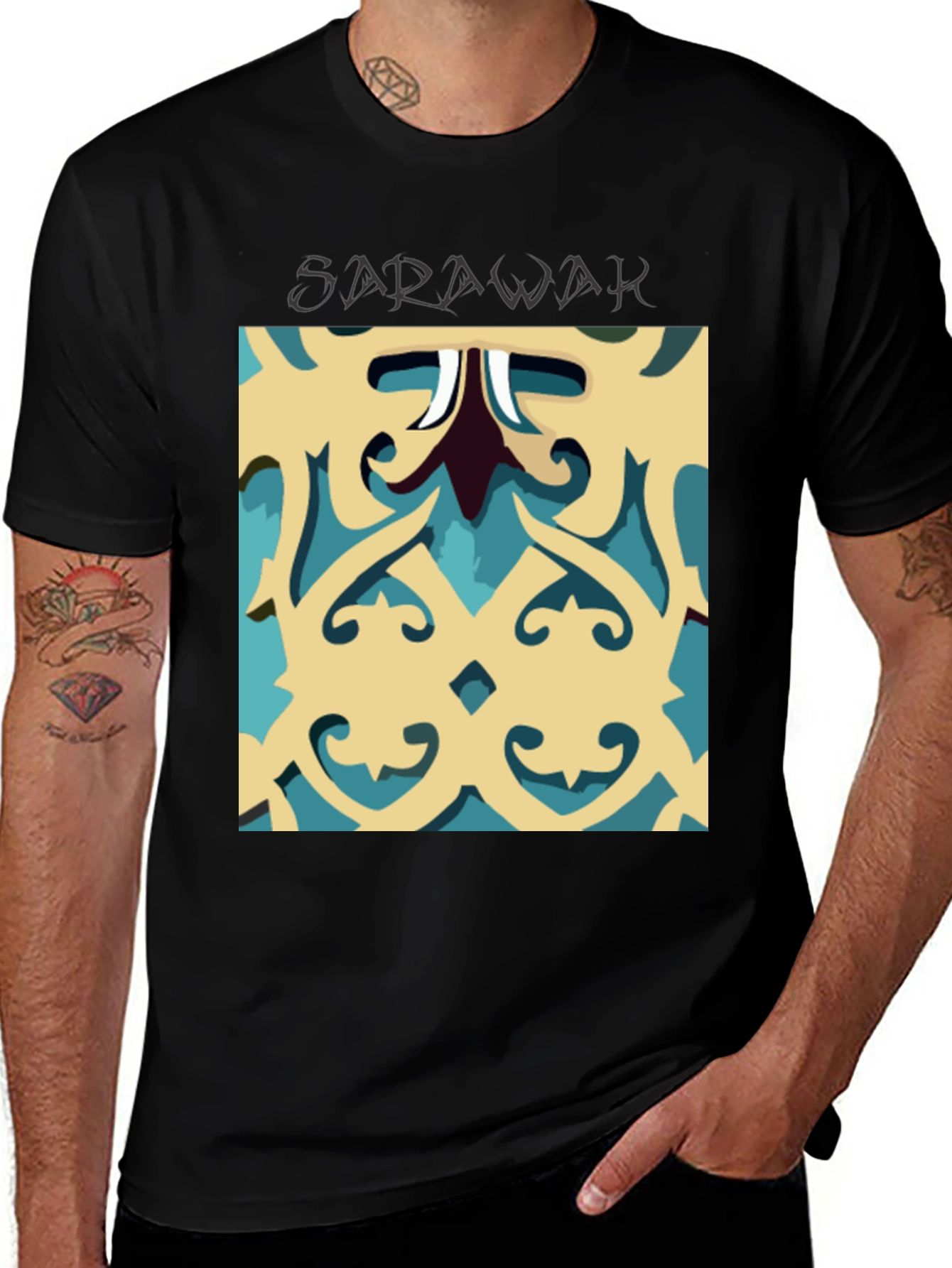 Sarawak Motif T-Shirt - Stylish Borneo Inspired Tee