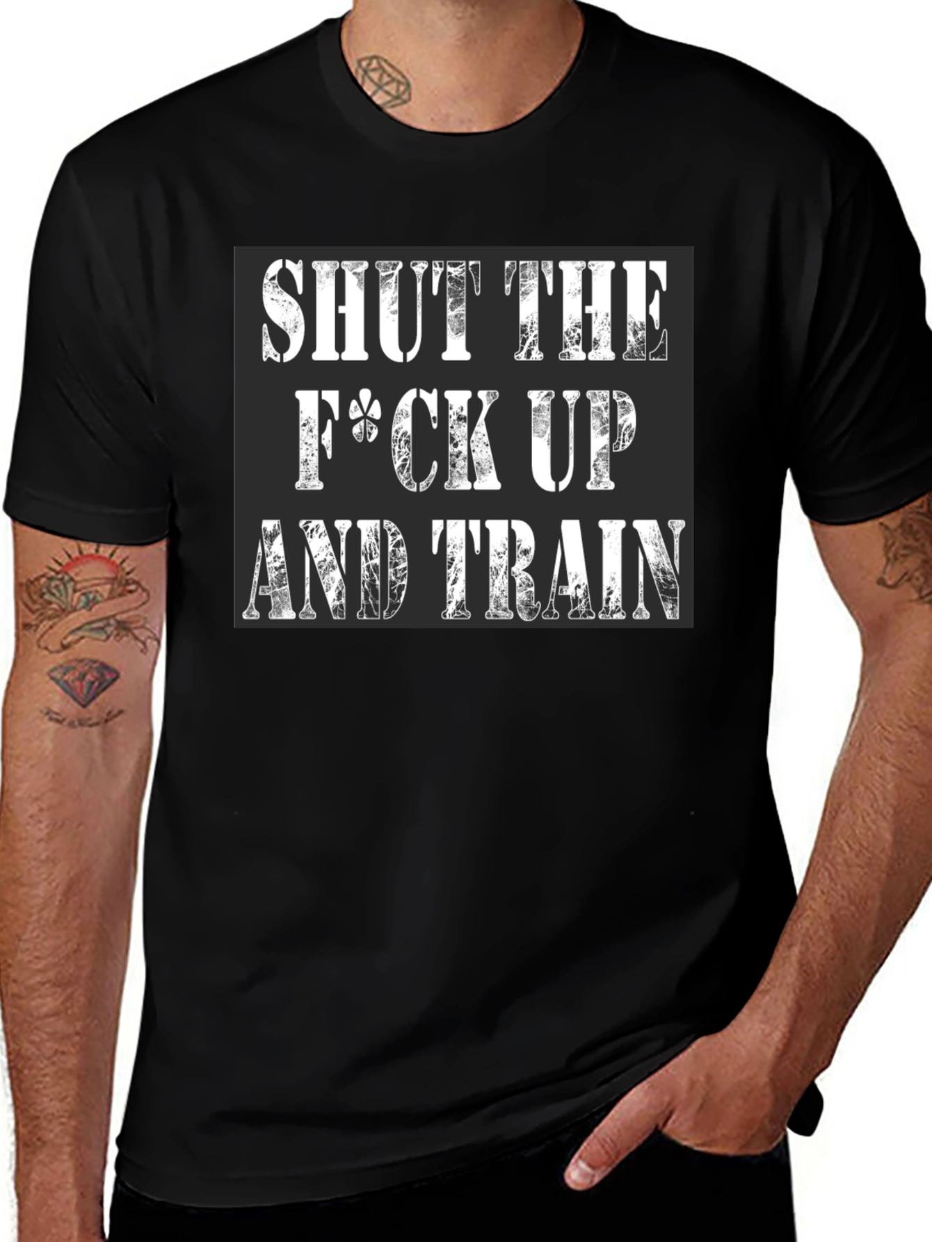 Variant 29 of Shut Up and Train T-Shirt - Workout Motivation