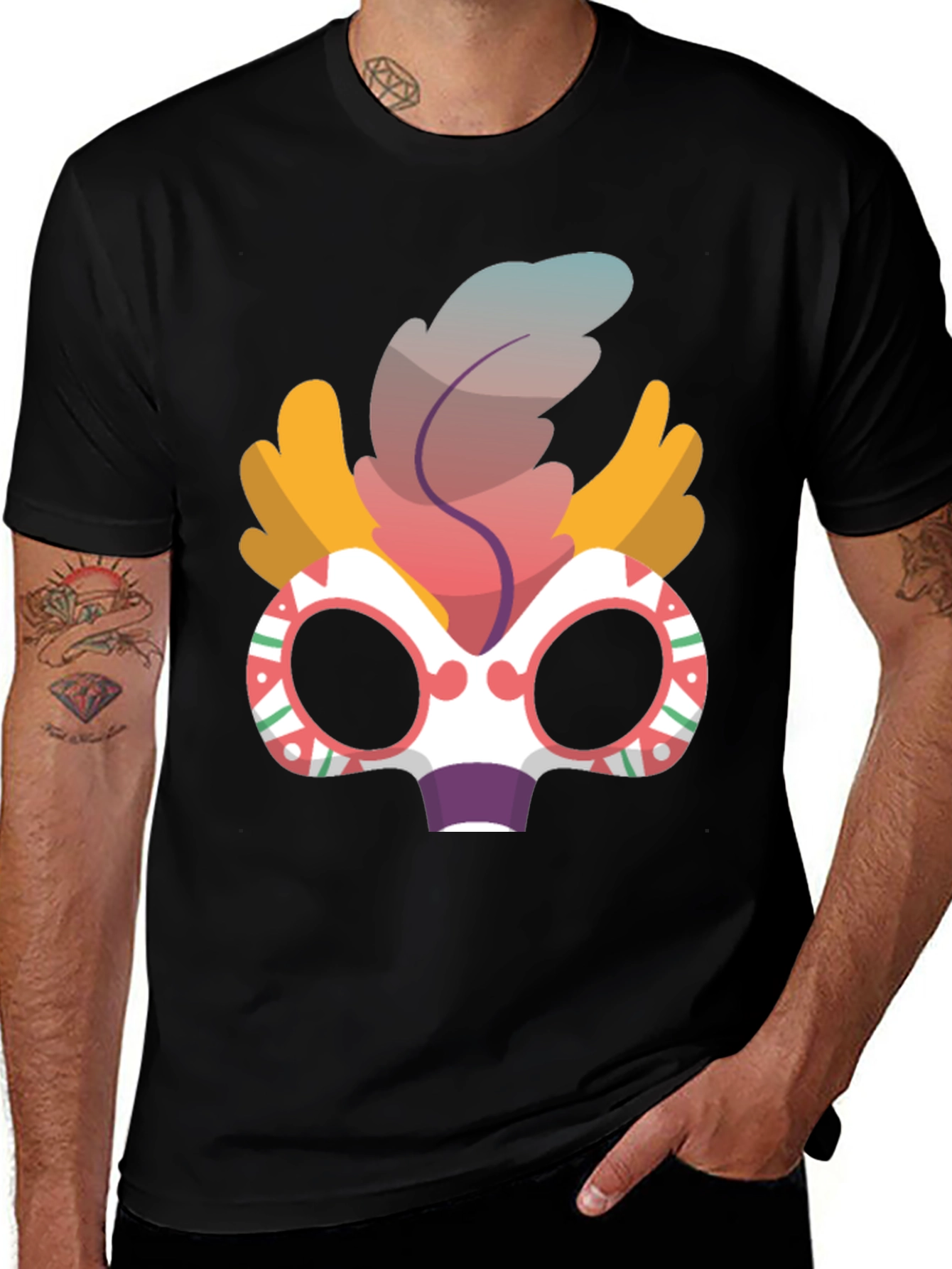 Dia de los Muertos Mask Graphic T-Shirt