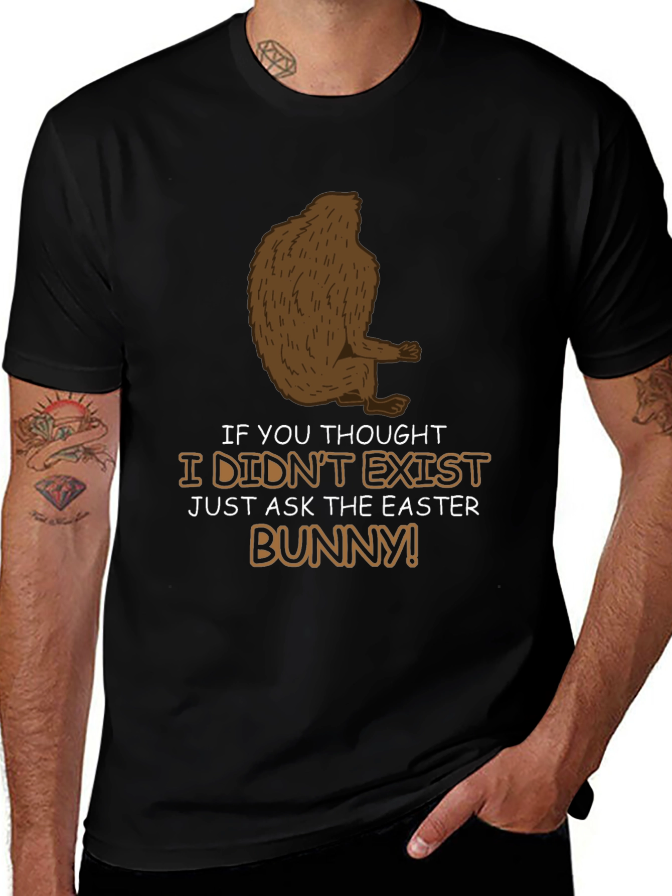 Variant 20 of Funny Bigfoot Easter Bunny T-Shirt