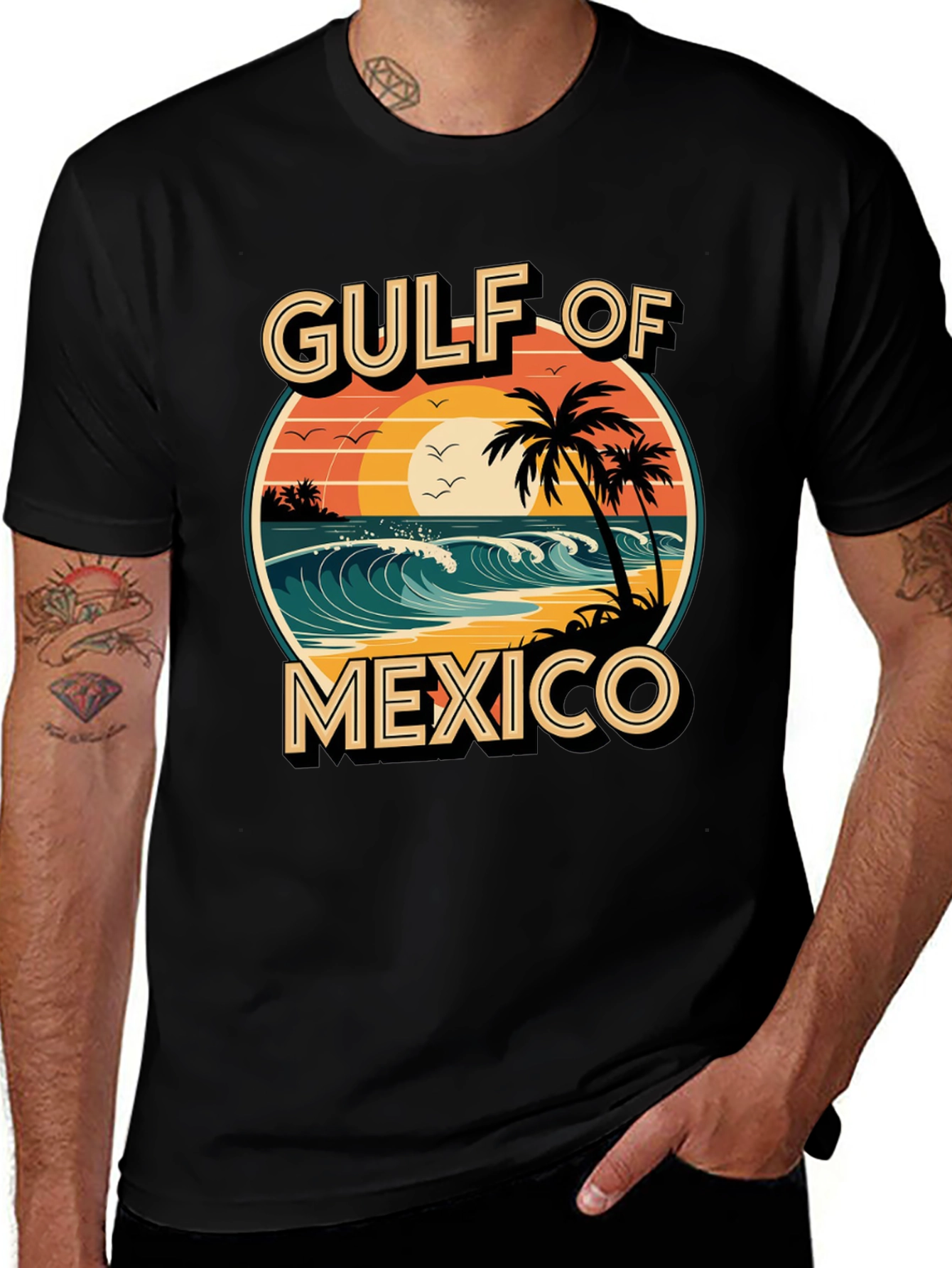 Variant 30 of Gulf of Mexico Graphic T-Shirt - Retro Beach Design