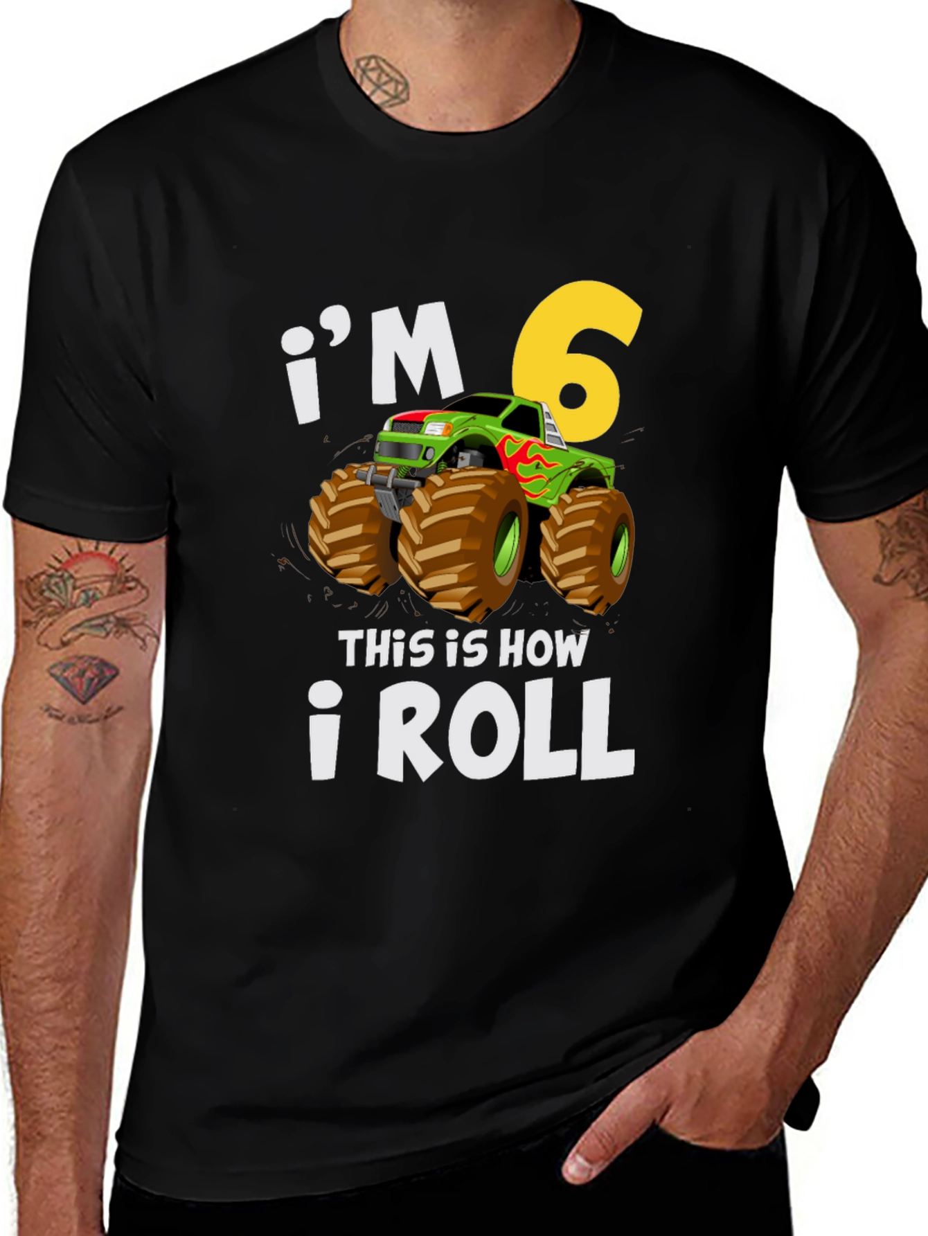 I'm 6 This is How I Roll Monster Truck T-Shirt