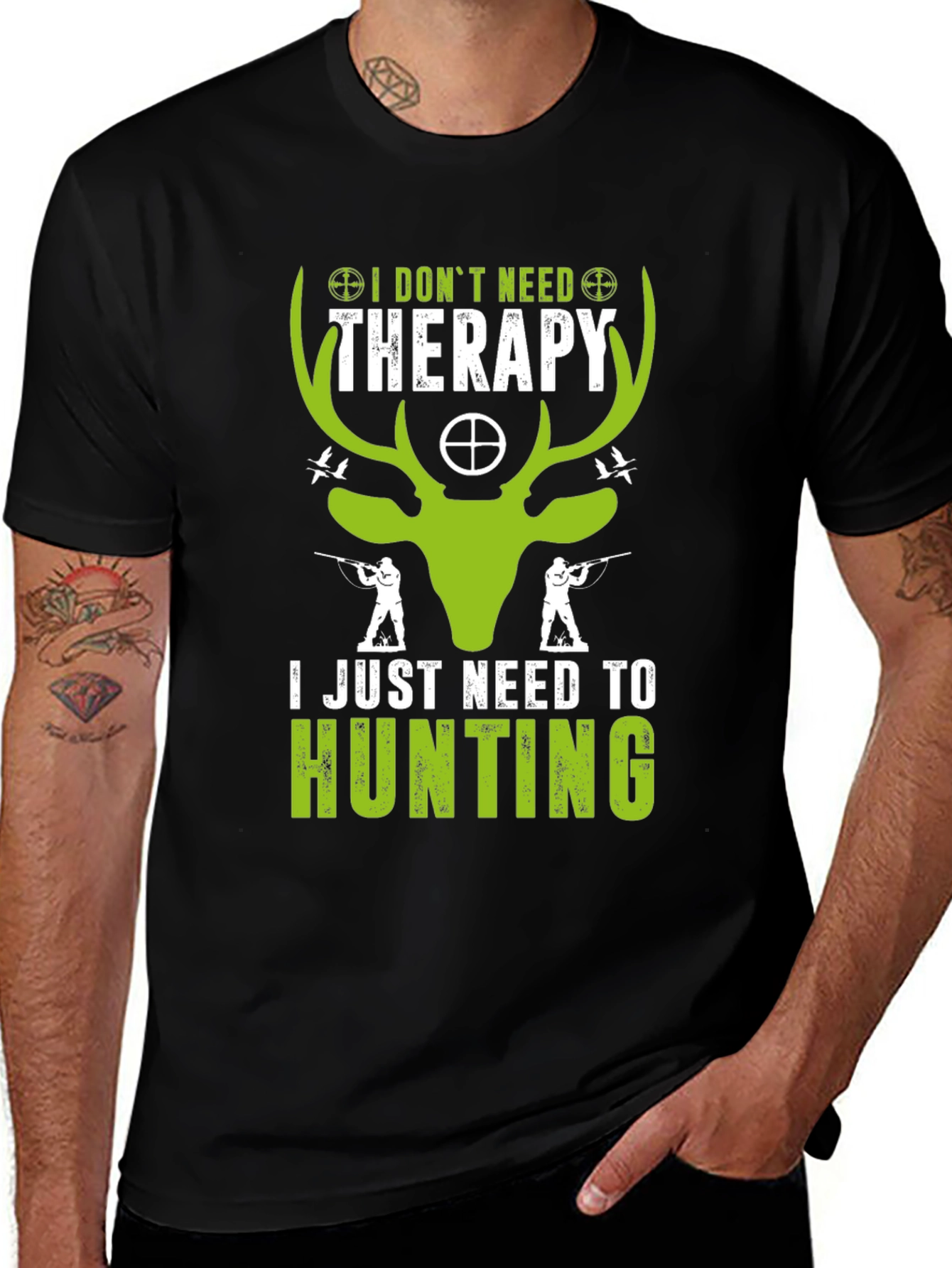 Variant 27 of Hunting Therapy T-Shirt - Deer Graphic Tee