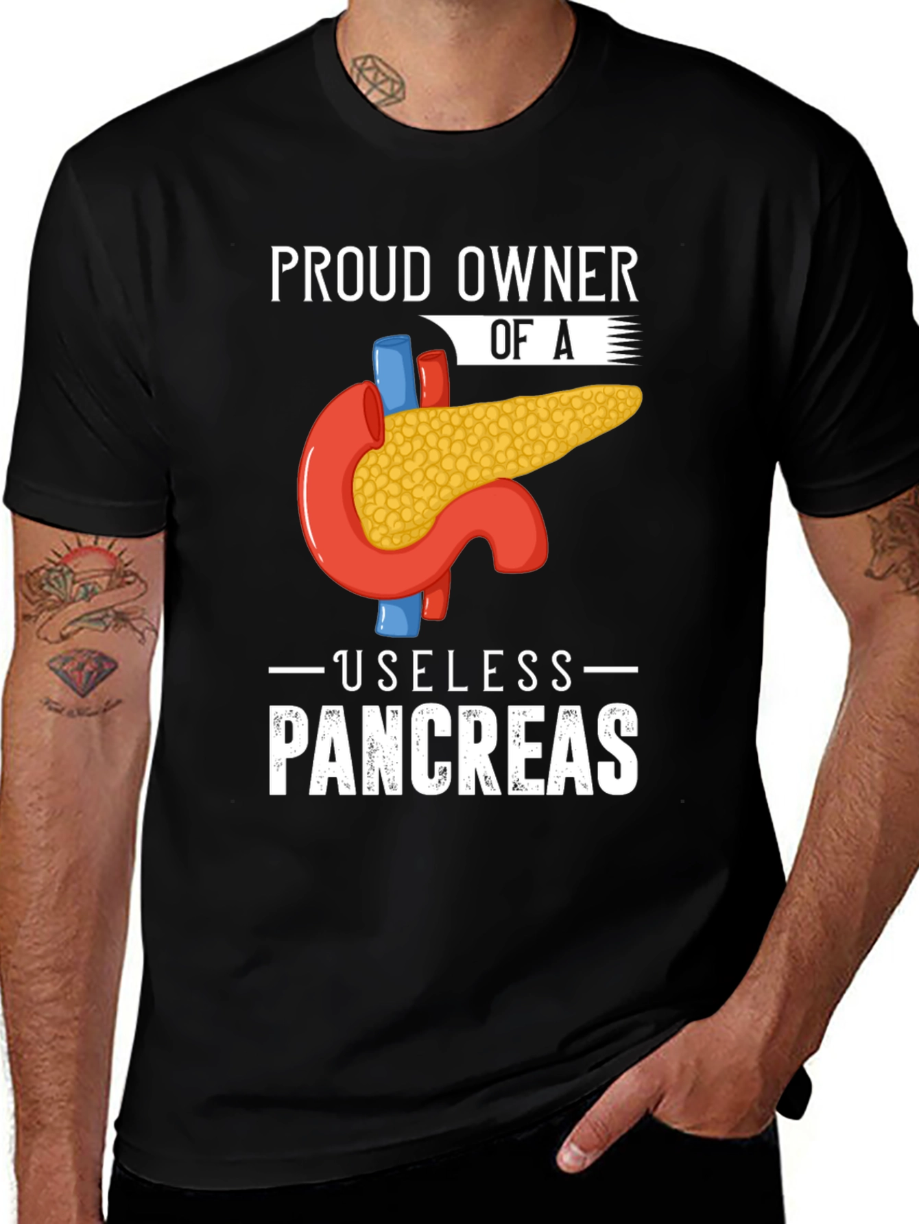 Variant 27 of Proud Owner of a Useless Pancreas T-Shirt