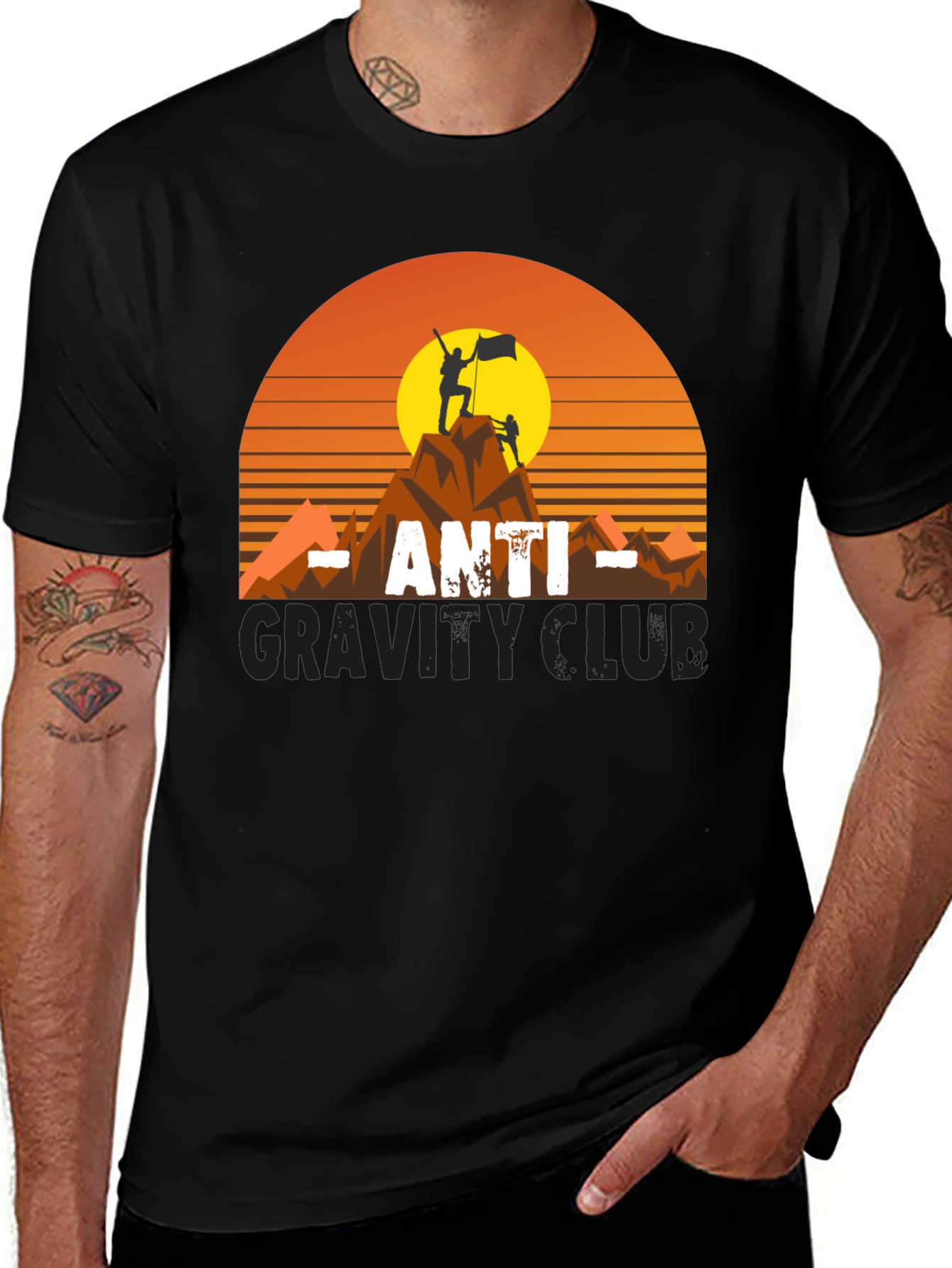 Variant 26 of Anti-Gravity Club Tee - Mountain Climber Graphic
