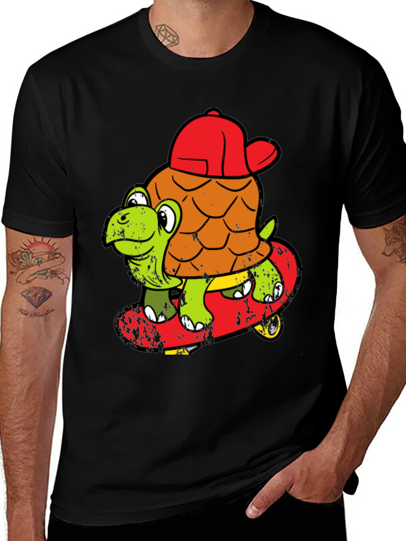 Variant 17 of Turtle Skateboarder T-Shirt - Cool Cartoon Tee