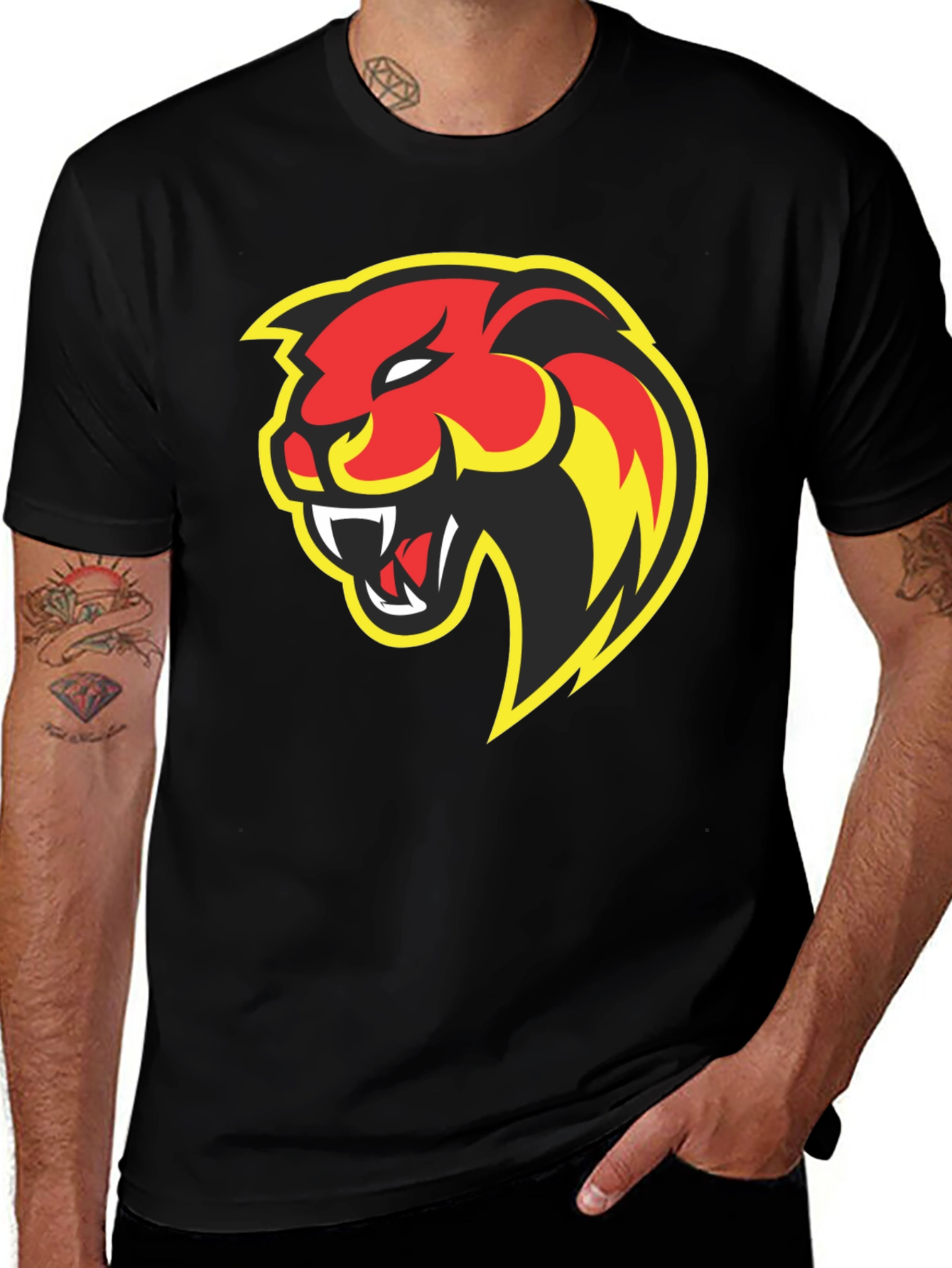 Variant 19 of Bold Panther Graphic Tee - Black Cotton T-Shirt