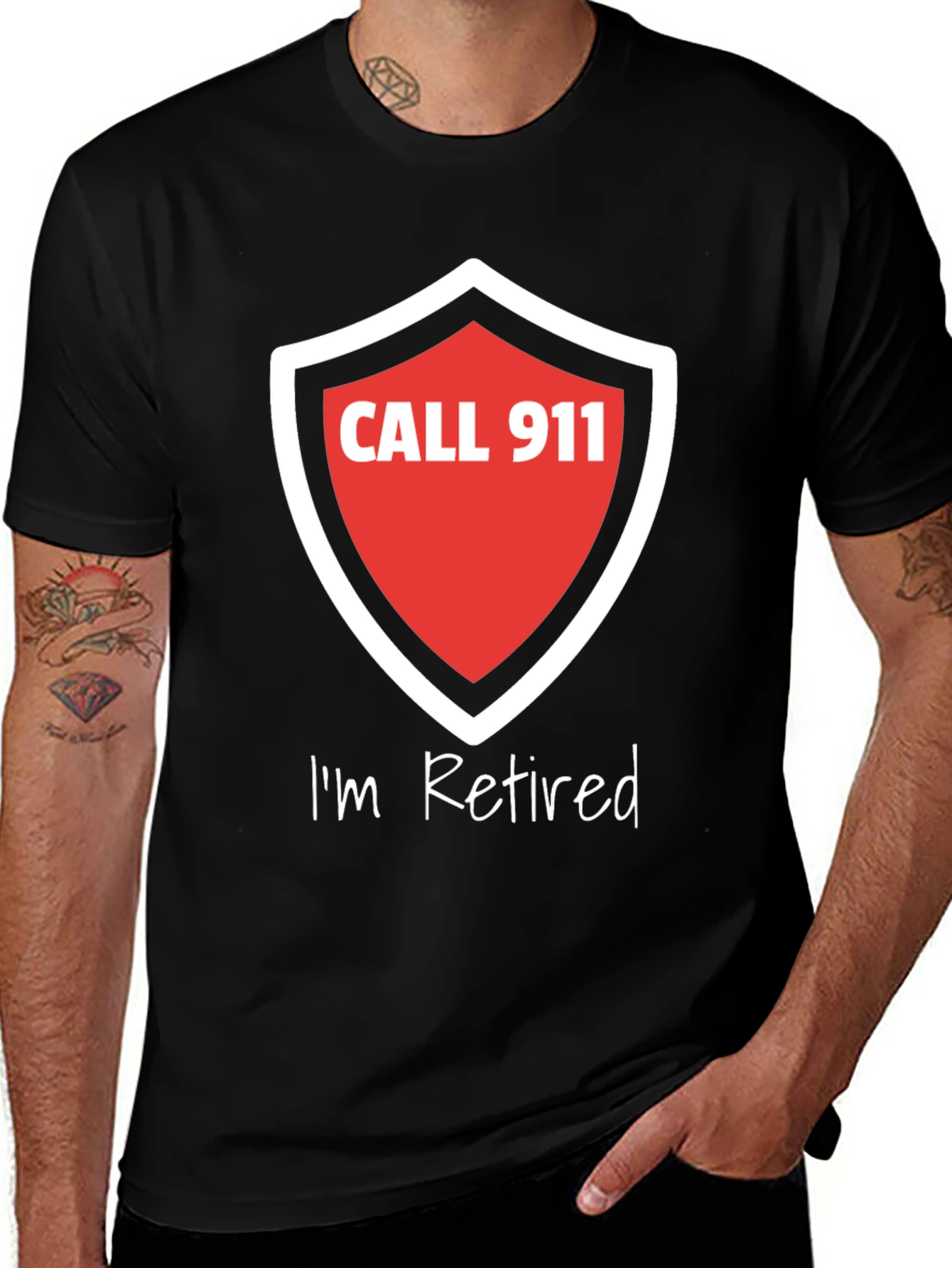 Variant 13 of Retired Firefighter T-Shirt - Call 911