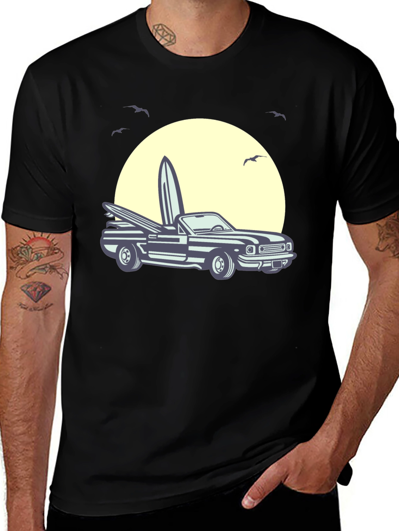 Variant 24 of Surf Car Graphic Tee - Retro Summer Vibes