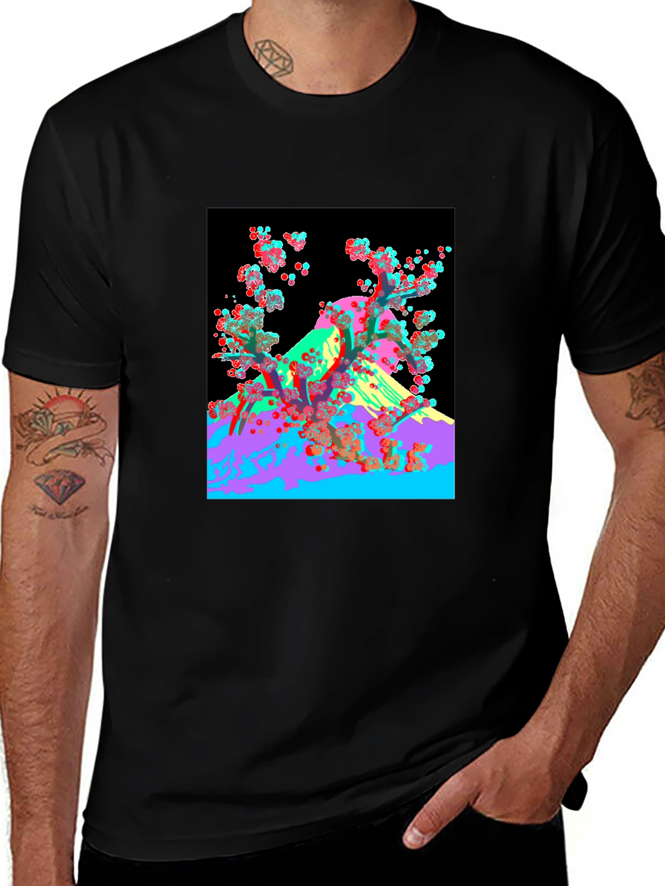 Variant 28 of Abstract Mount Fuji Graphic Tee