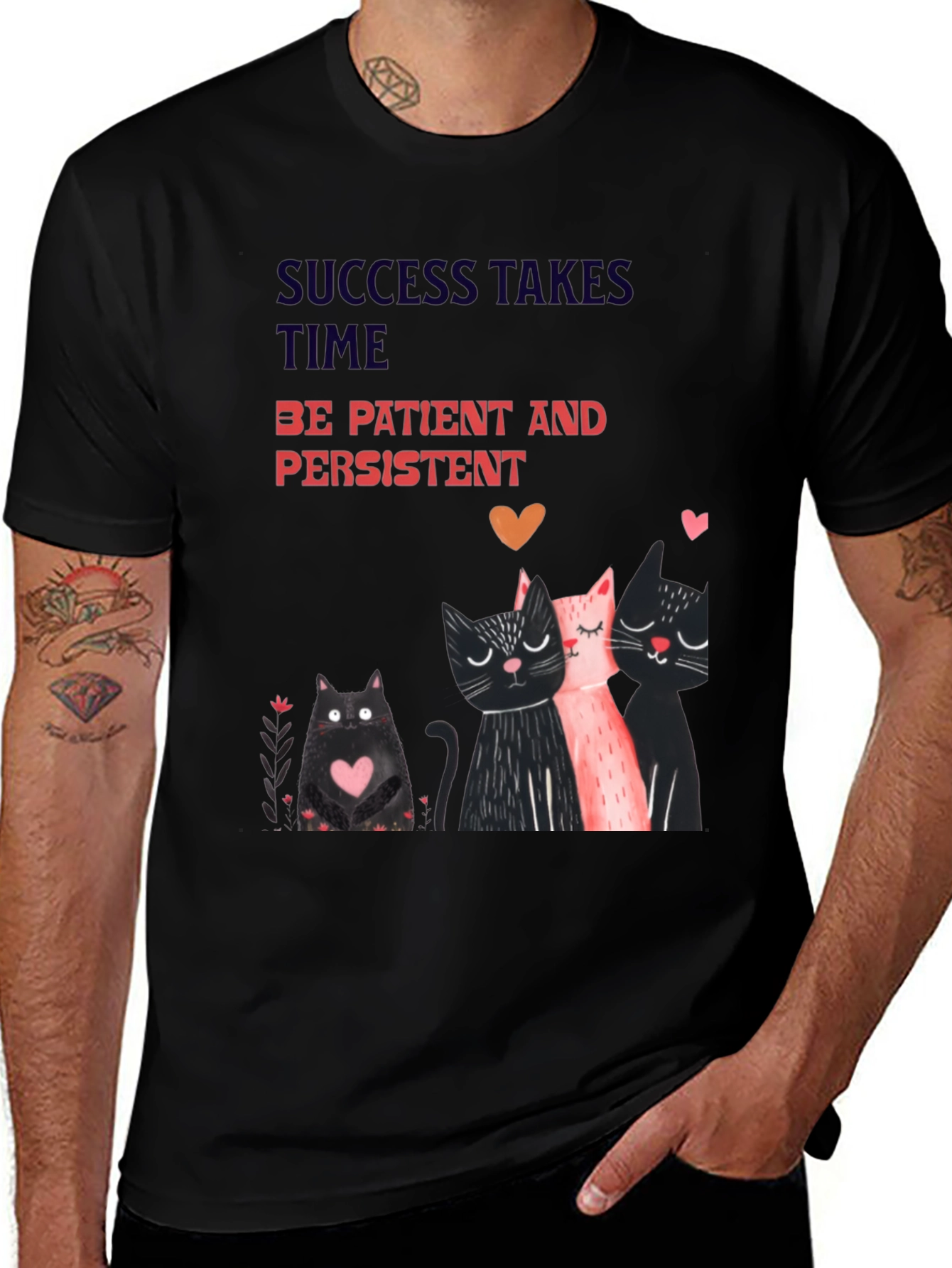 Variant 7 of Cats & Motivation T-Shirt - Success Takes Time