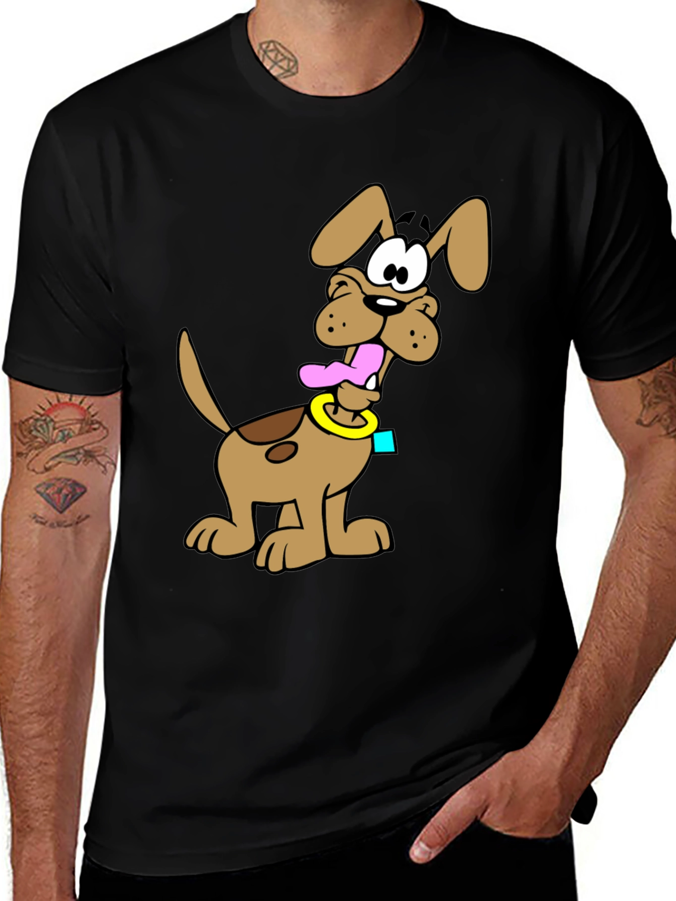 Variant 2 of Cartoon Dog Graphic T-Shirt