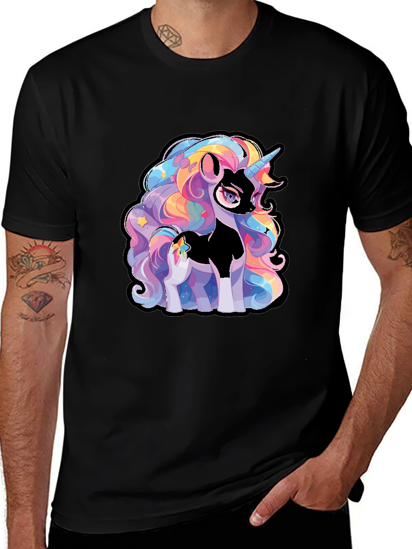 Variant 13 of Unicorn Graphic Black T-Shirt - Unique Design