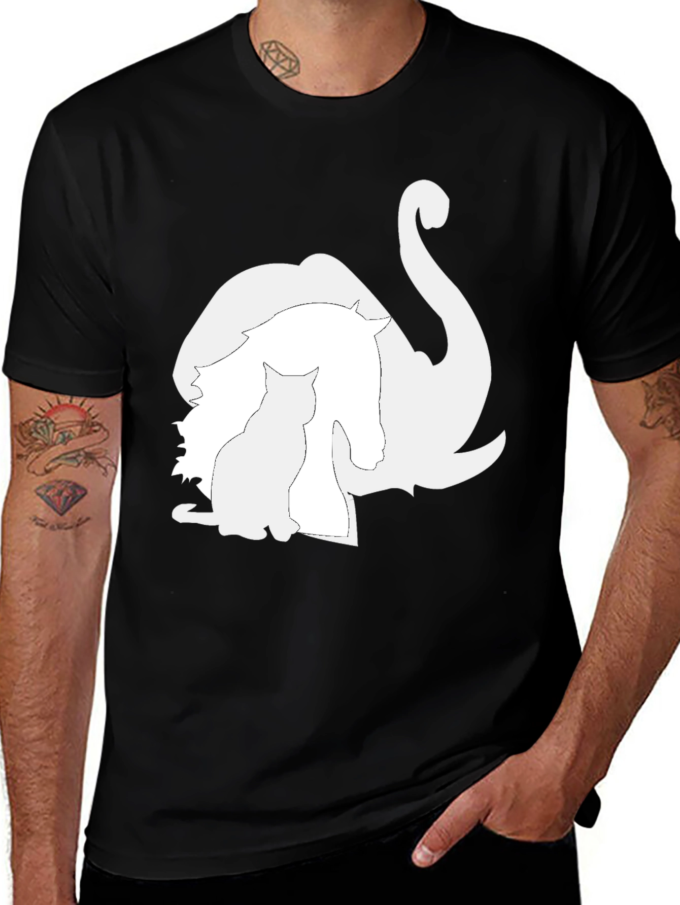 Variant 16 of Animal Silhouette Graphic Tee - Unique Style
