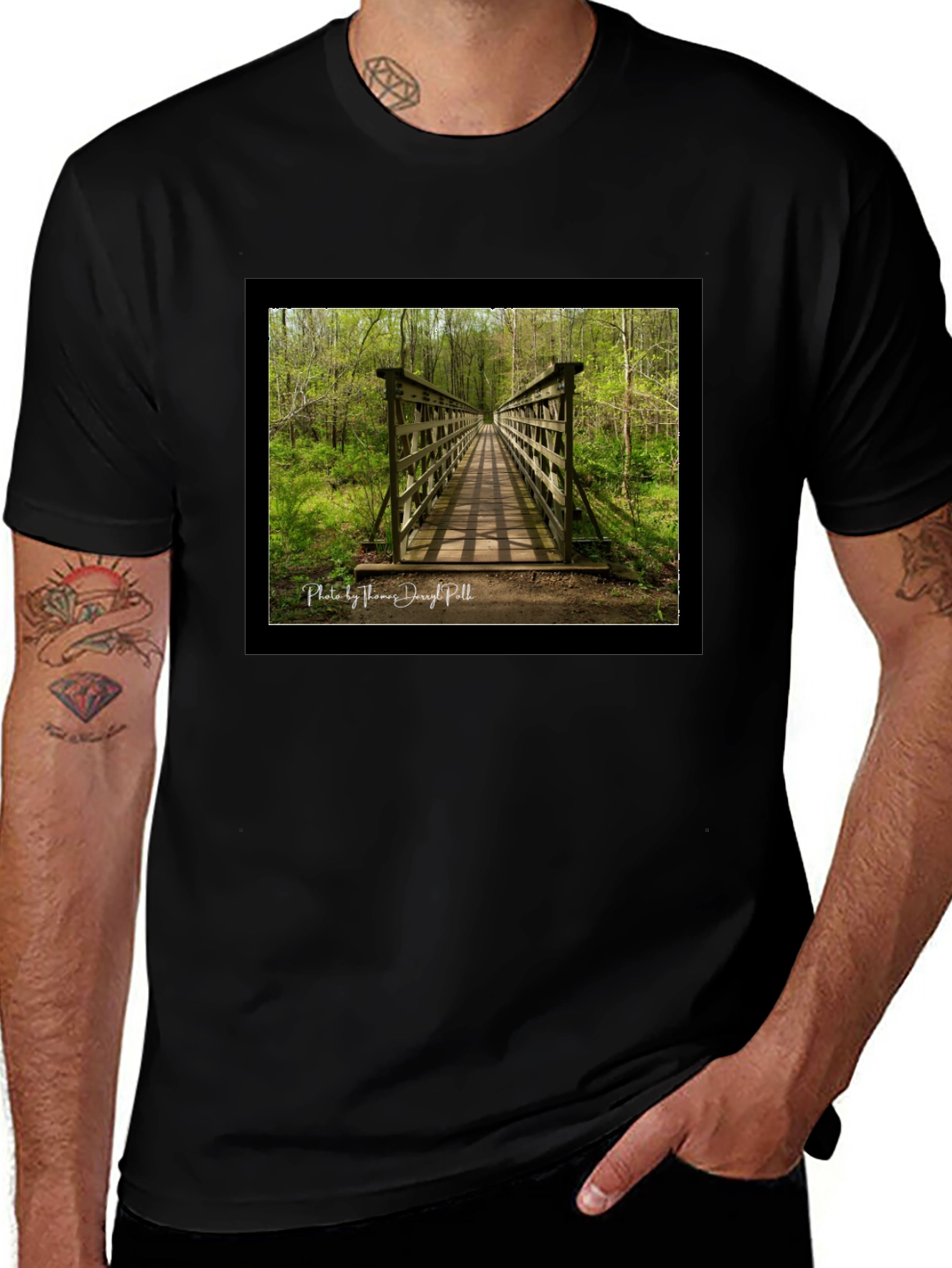 Variant 21 of Nature Bridge Photo T-Shirt - Black Cotton Blend