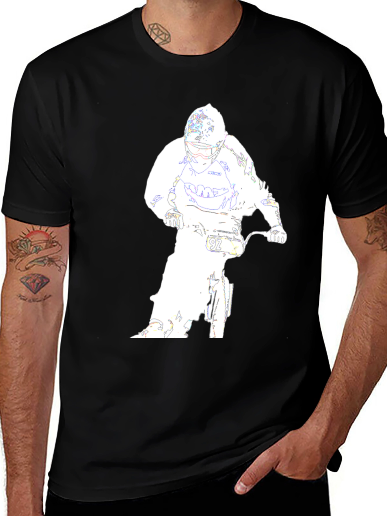 Variant 11 of Motocross Rider Graphic Tee - Black