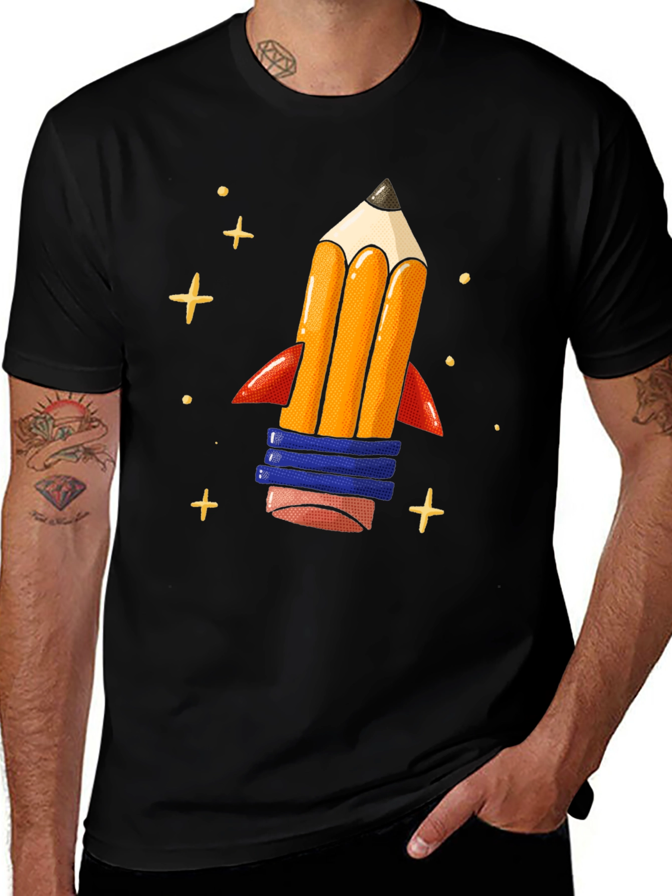 Variant 21 of Pencil Rocket Graphic Tee - Back to School Shirt