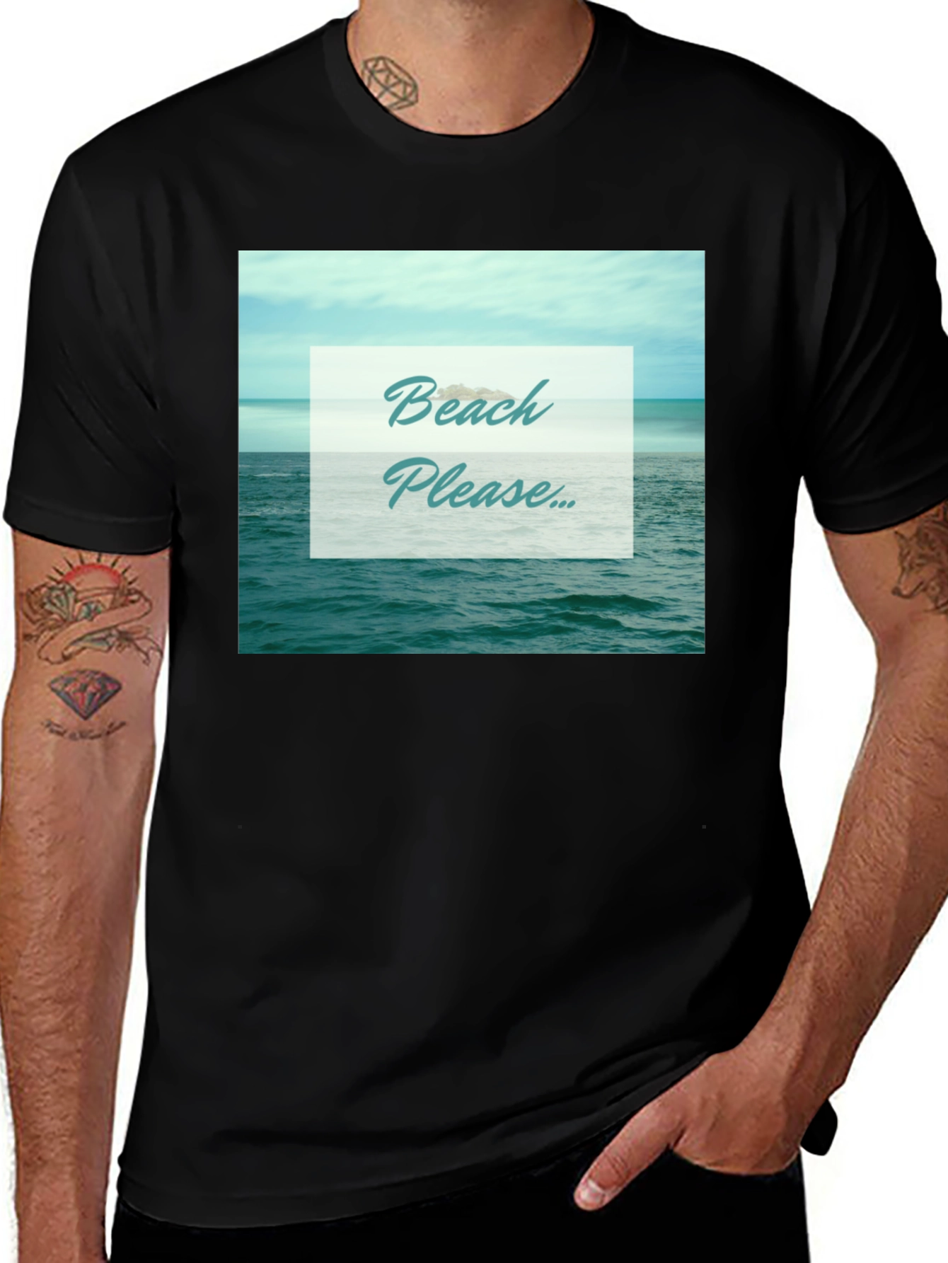 Variant 12 of Beach Please Graphic Tee - Ocean Lover T-Shirt