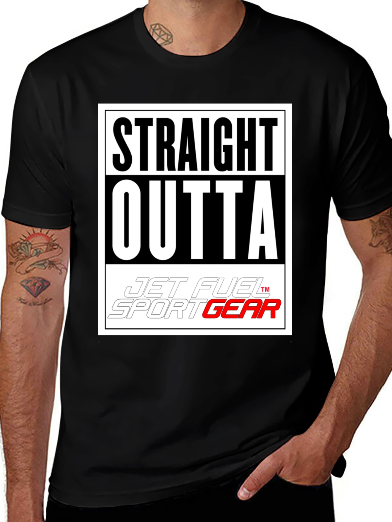 Variant 28 of Straight Outta Jet Fuel Sport Gear T-Shirt