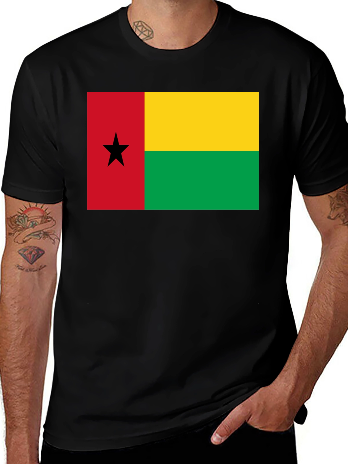 Variant 6 of Guinea-Bissau Flag Graphic T-Shirt