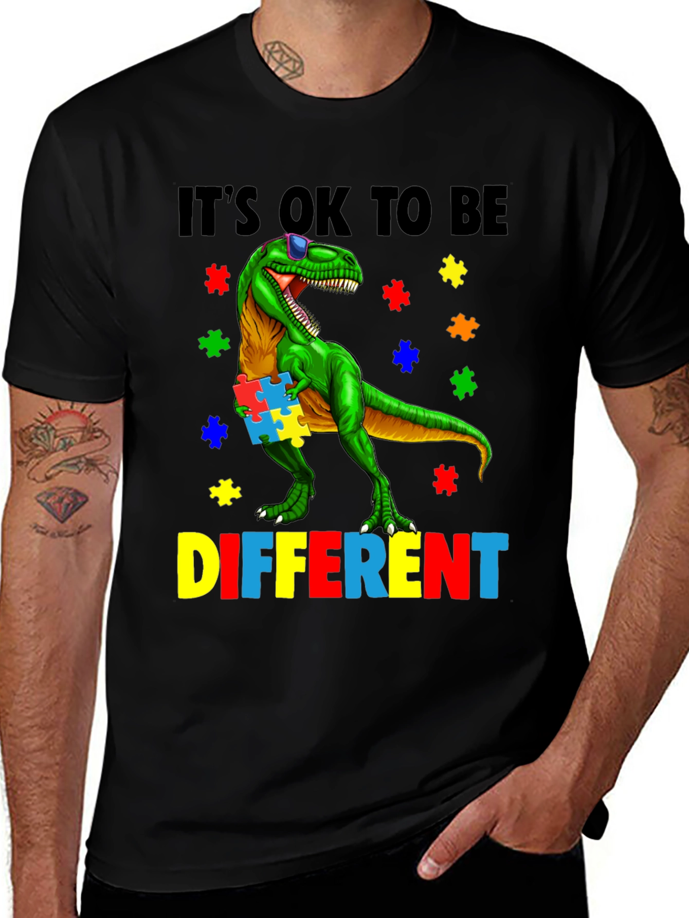 Variant 16 of It's Ok To Be Different Dinosaur T-Shirt
