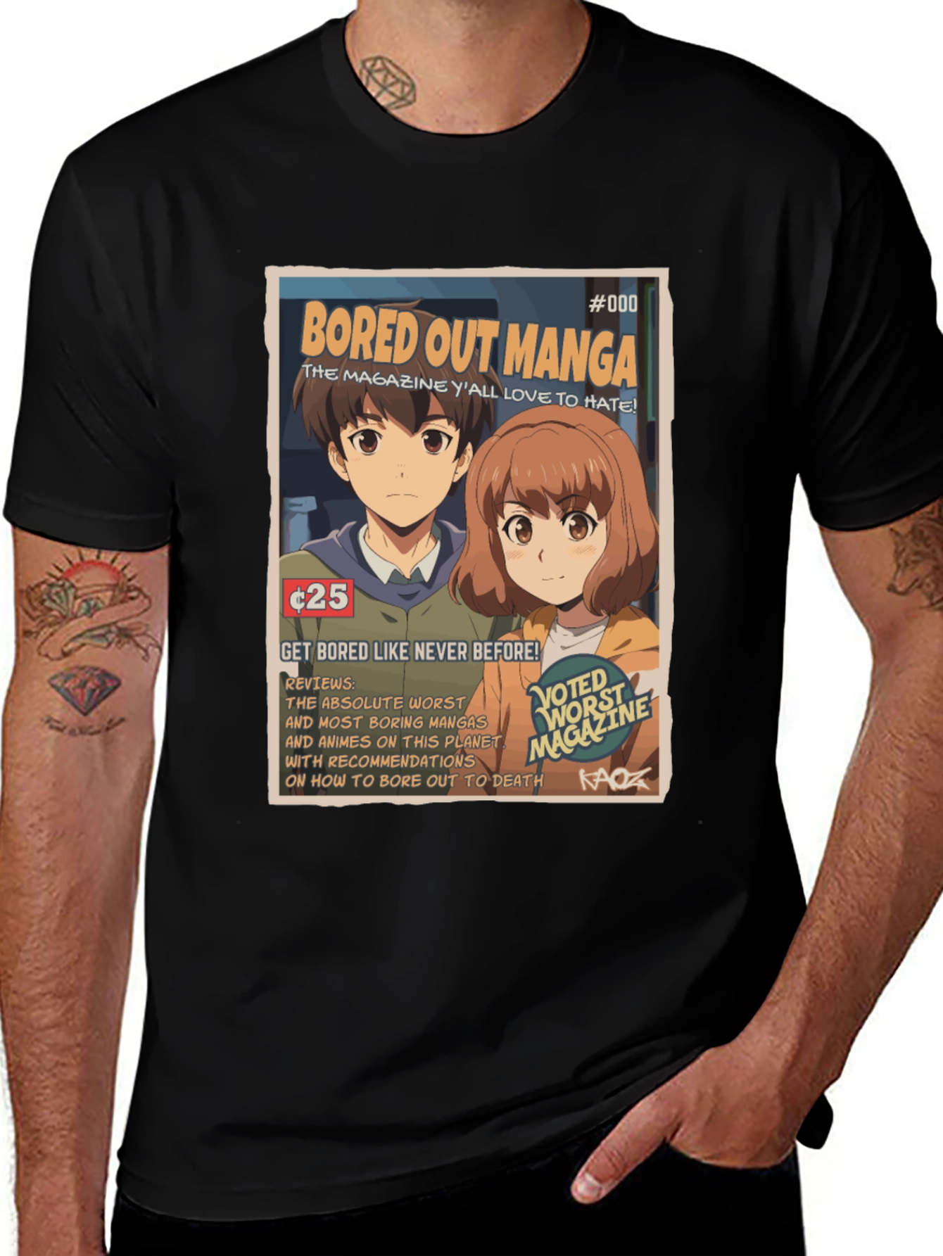 Bored Out Manga T-Shirt - Funny Anime Magazine Cover Tee
