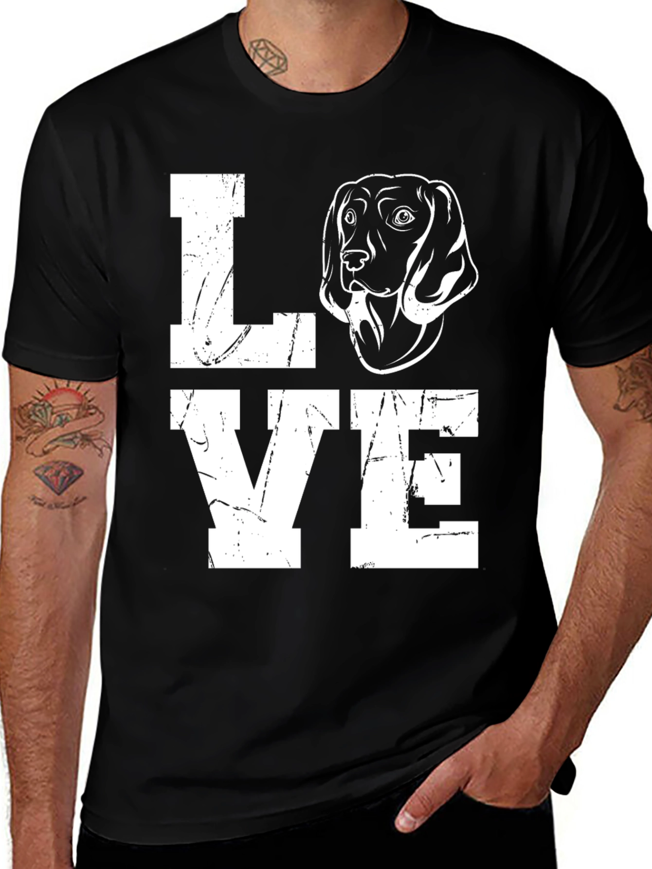 Variant 24 of Love Dog Graphic Tee - Unisex Black T-Shirt