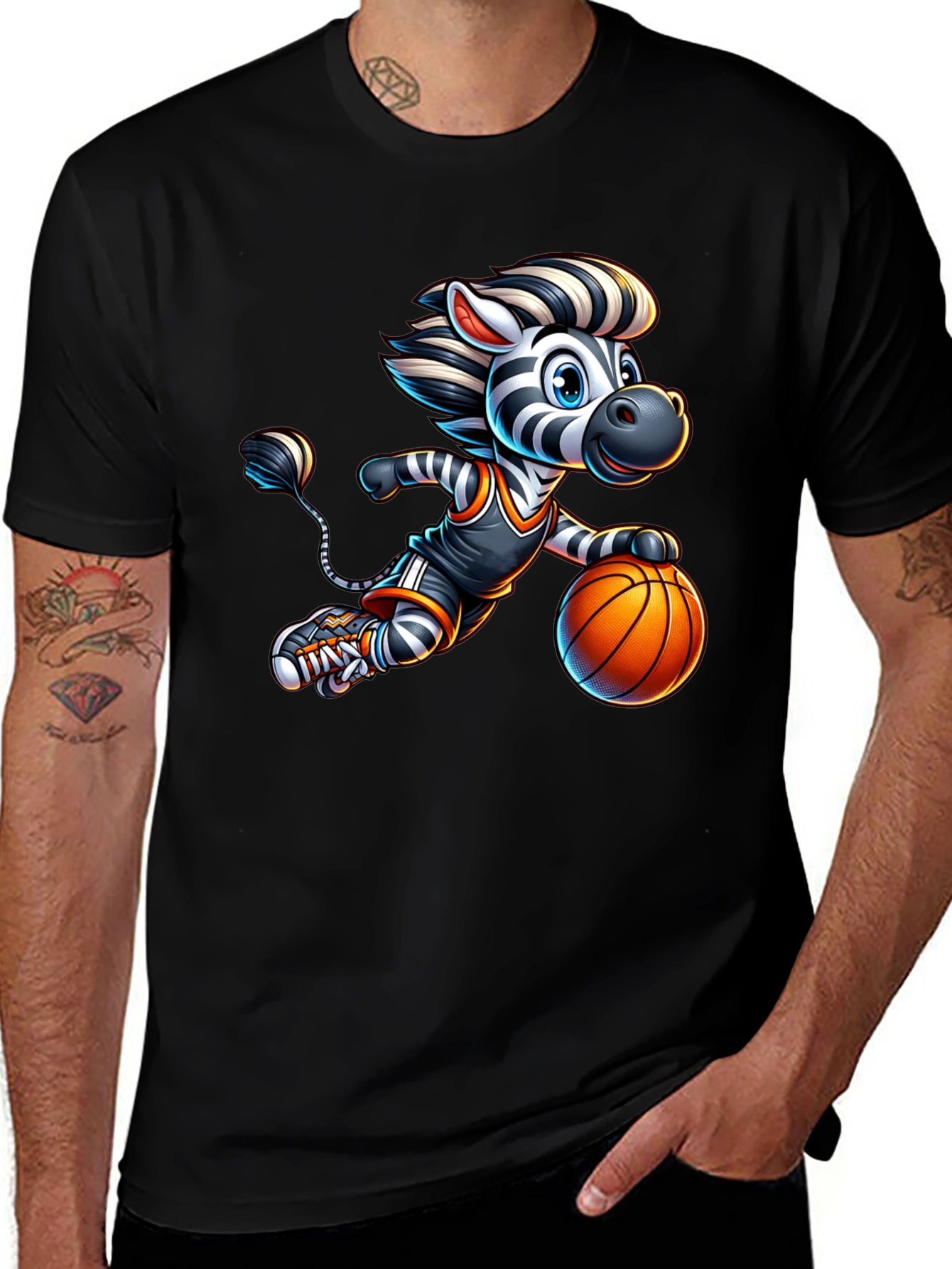 Variant 27 of Zebra Basketball Player Graphic T-Shirt