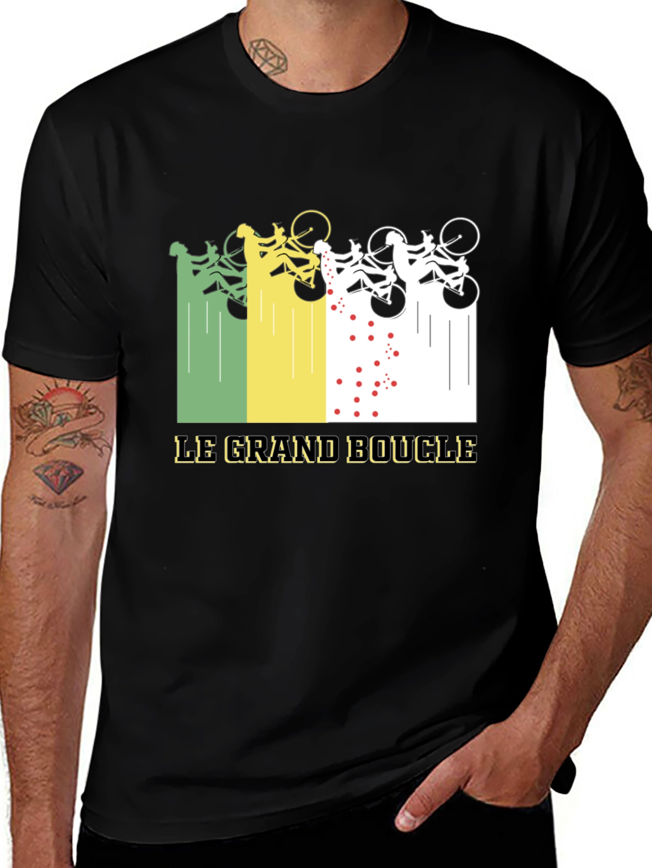 Variant 4 of Le Grand Boucle Cycling T-Shirt - Black