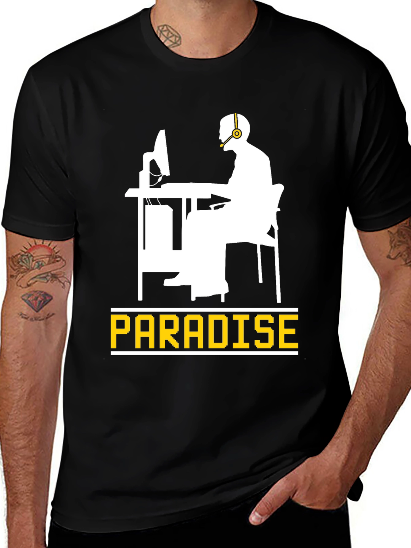 Variant 3 of Gamer Paradise Black T-Shirt - Comfortable Cotton Tee