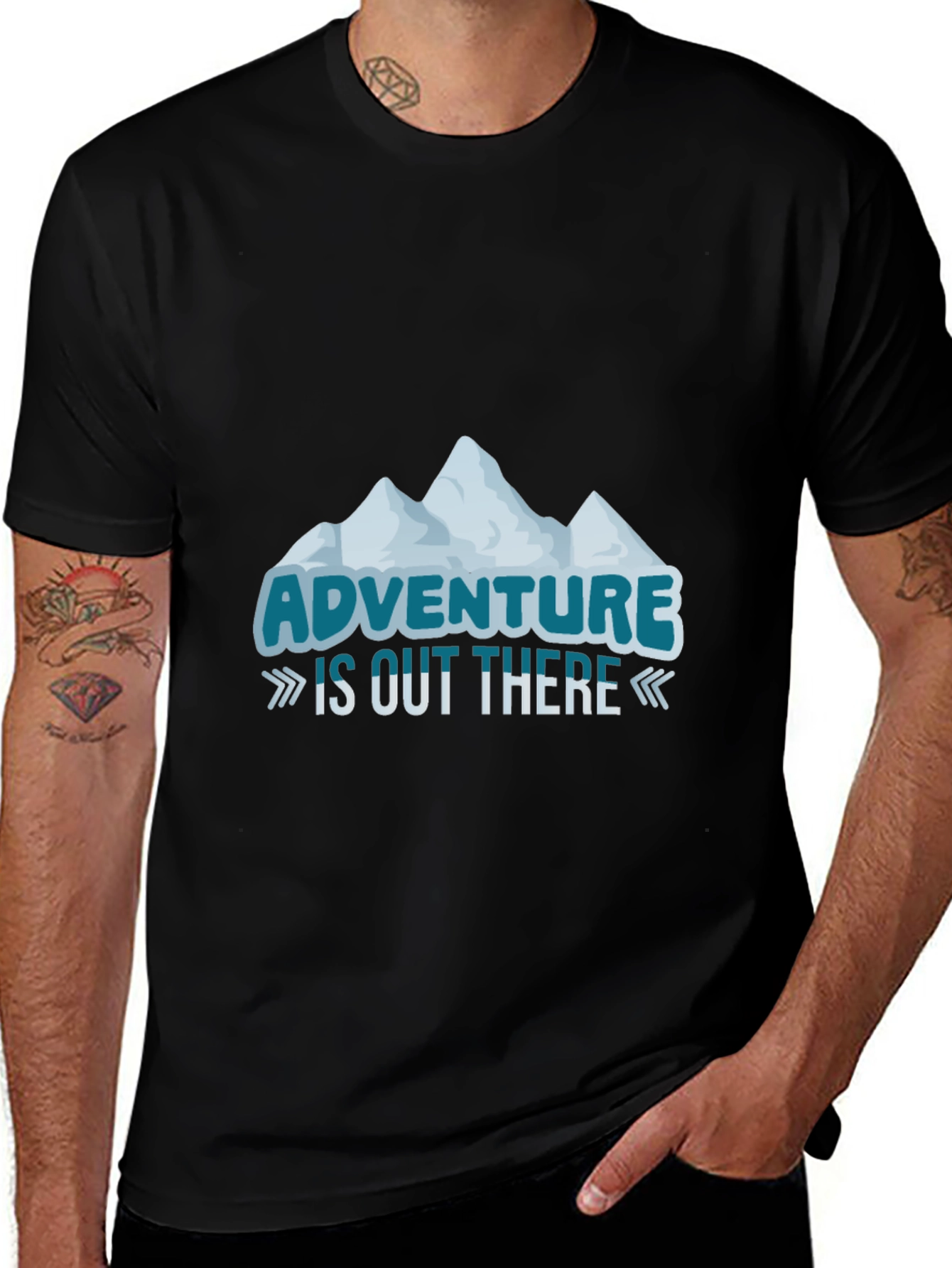 Variant 19 of Adventure Awaits T-Shirt: Mountain Design, Comfortable Fit