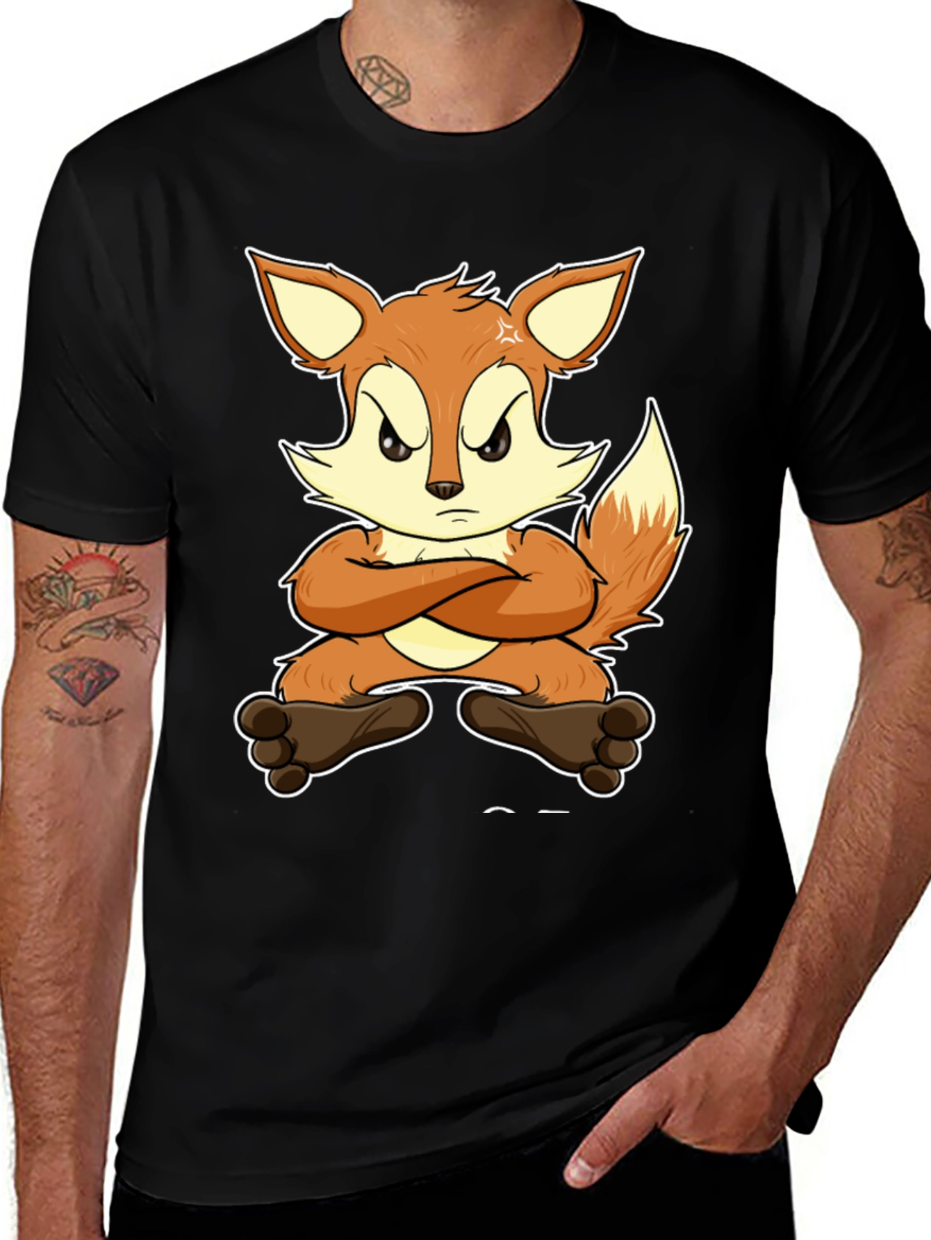 Angry Fox Cartoon T-Shirt - Unisex