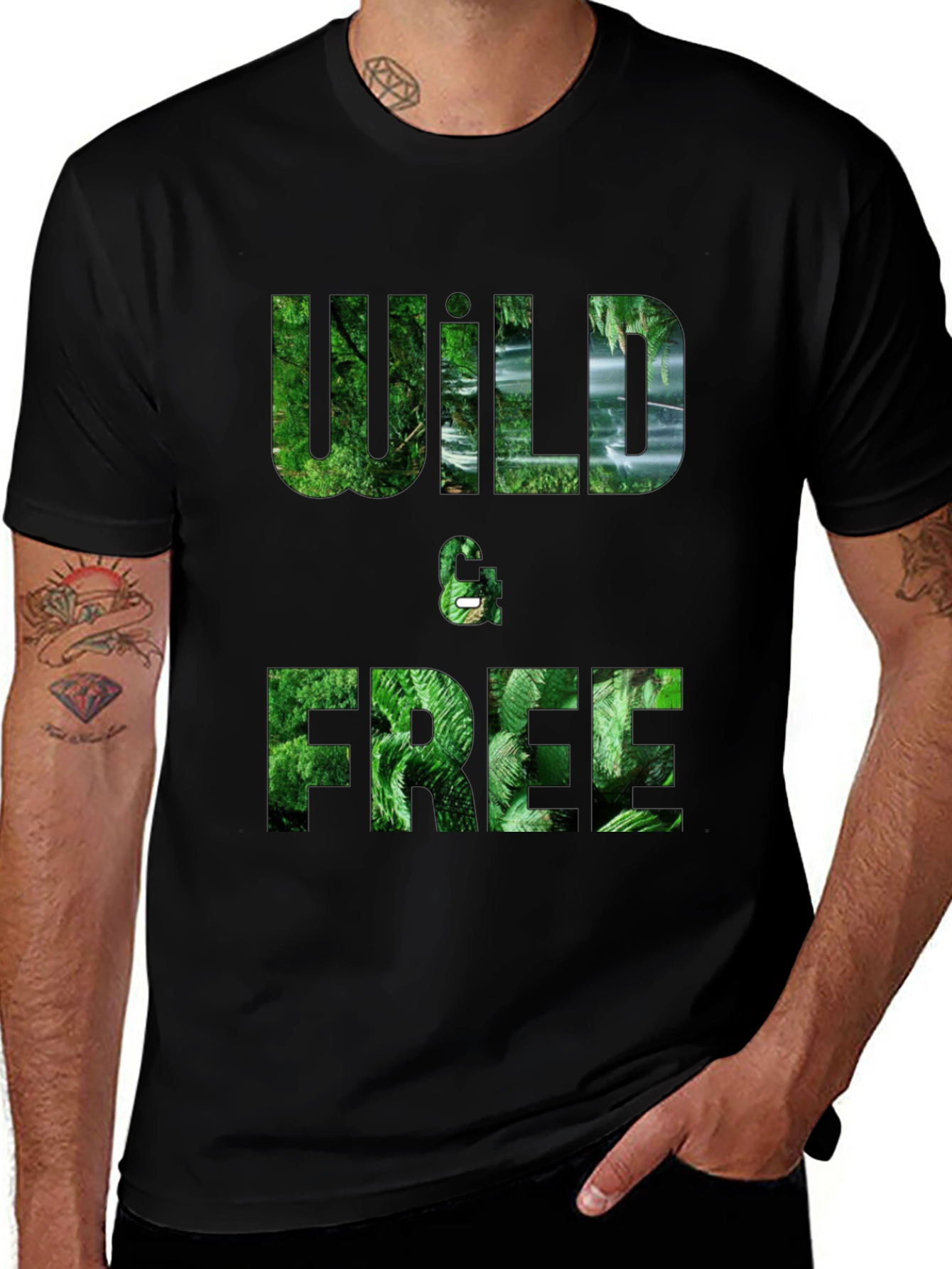 Variant 13 of Wild & Free Graphic Black T-Shirt