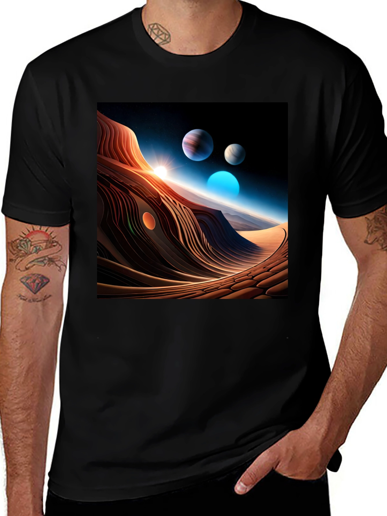Cosmic Desert Black T-Shirt