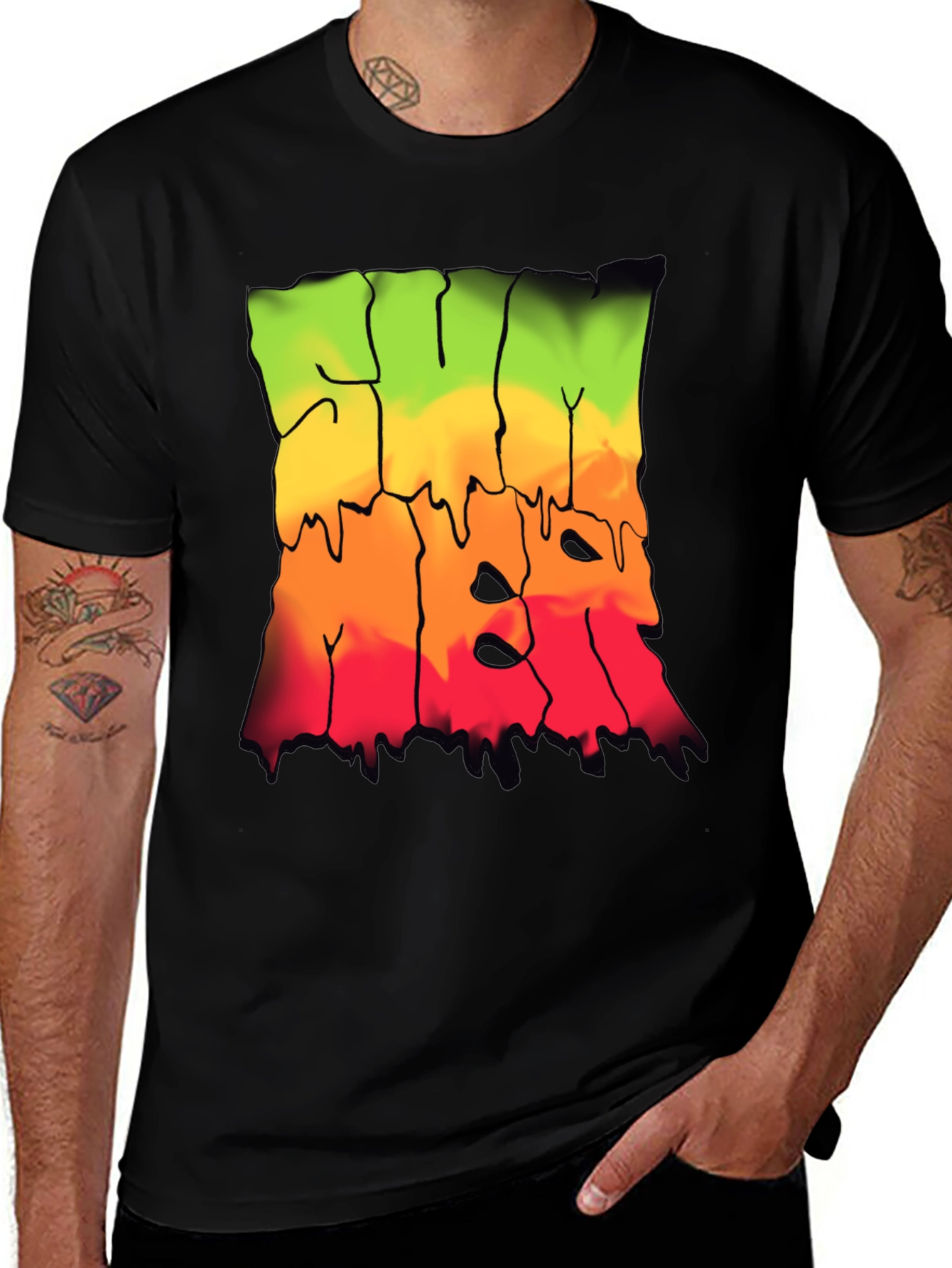 Variant 10 of Rasta Drip Graphic Tee - Cool Streetwear Shirt