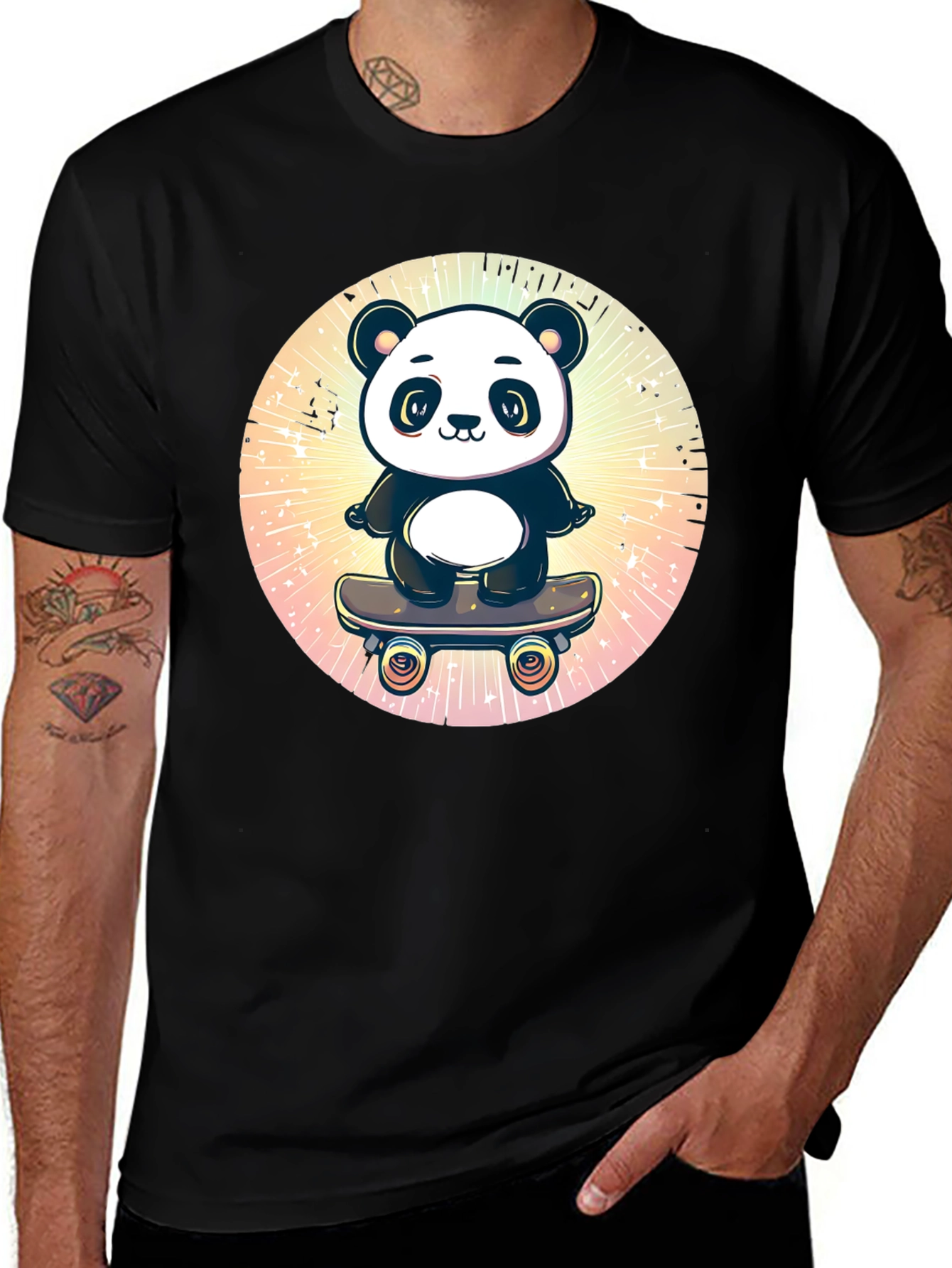 Variant 8 of Skateboarding Panda Graphic T-Shirt