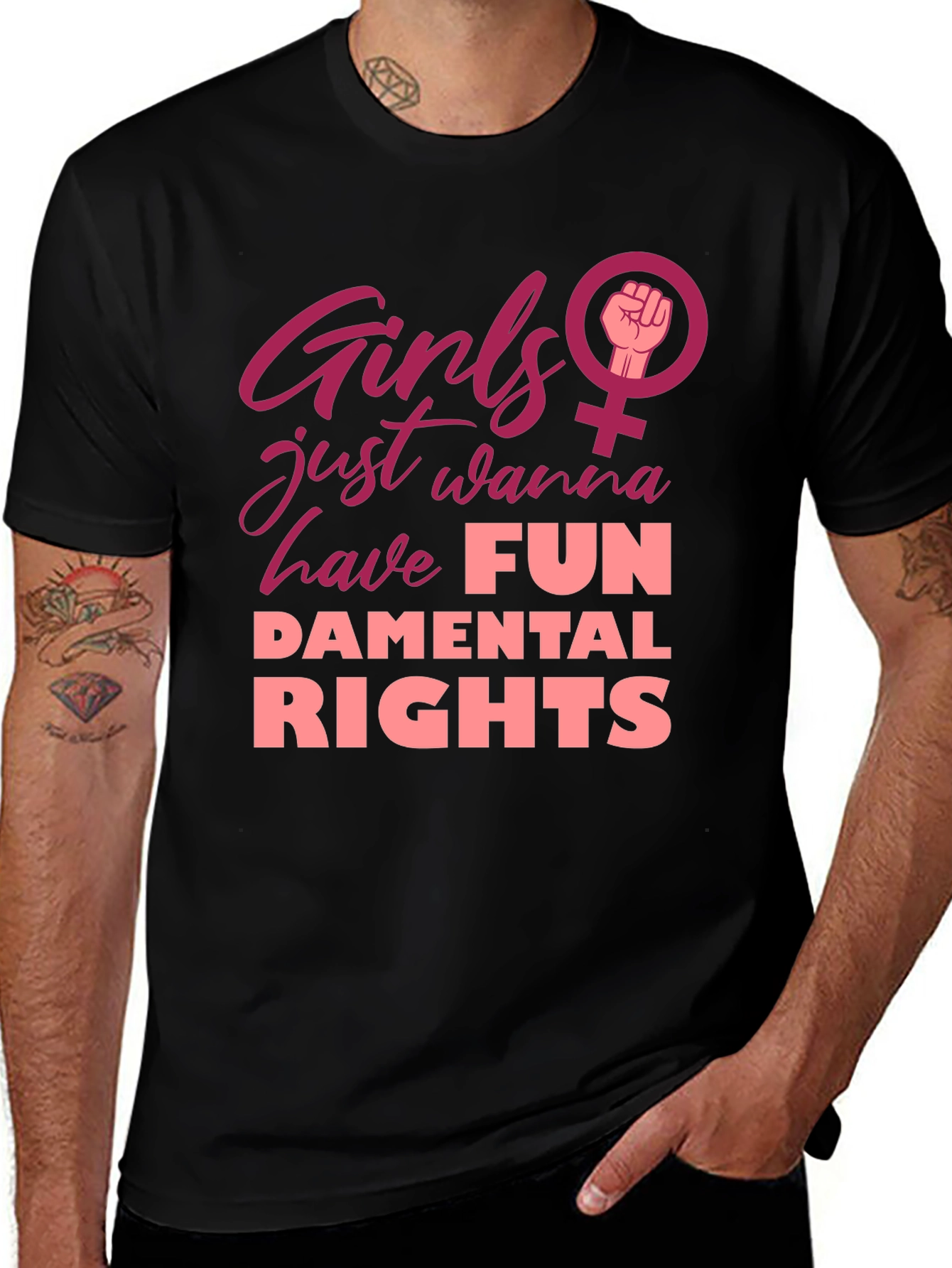 Variant 15 of Feminist Girls Fun Rights Graphic T-Shirt