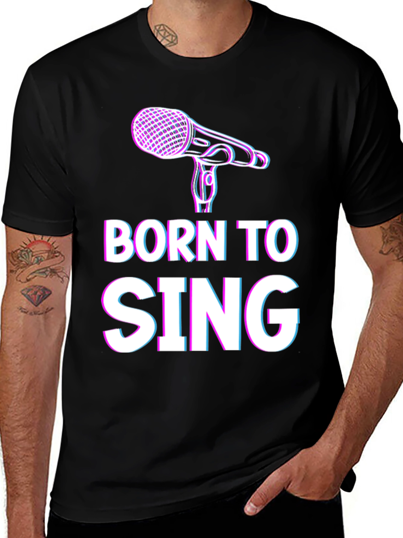 Variant 23 of Born to Sing Black Graphic Tee