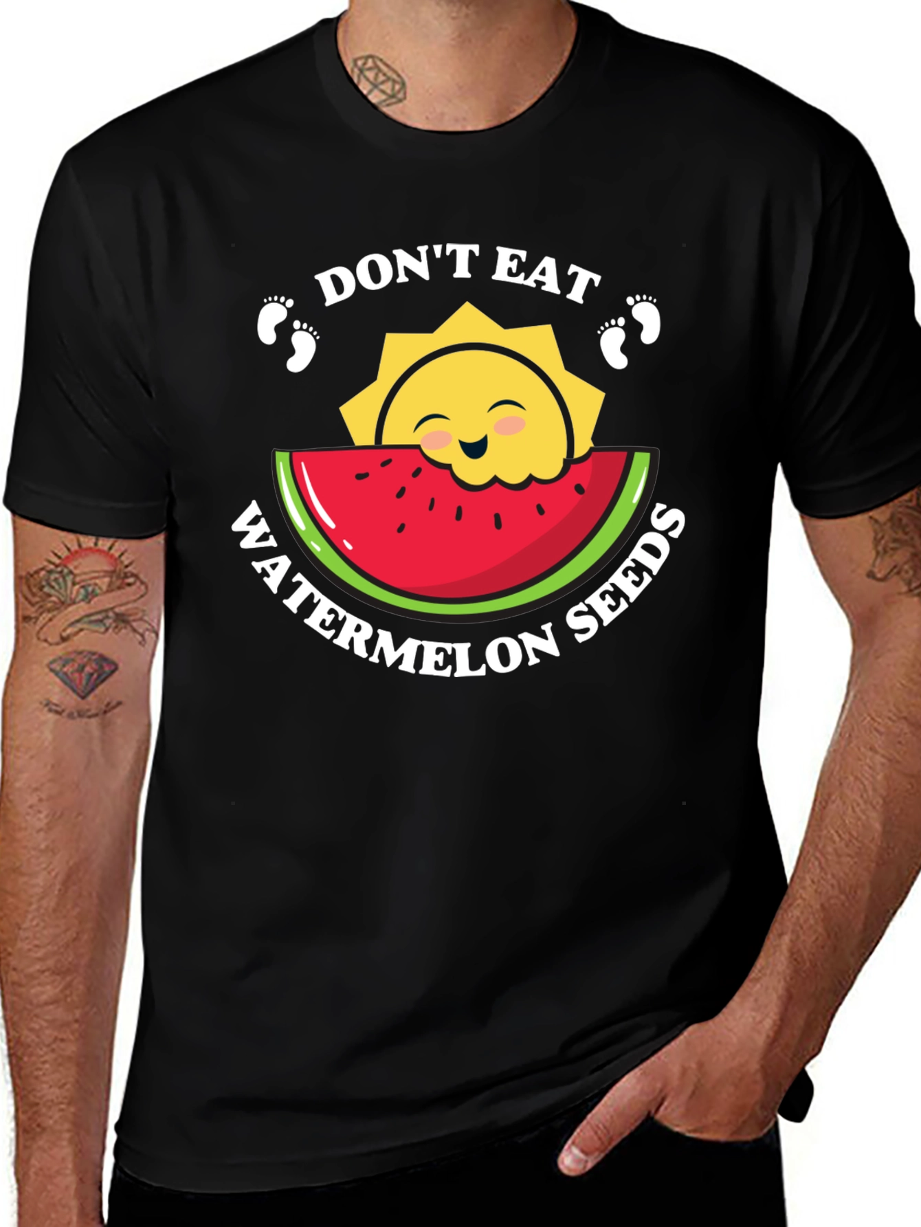 Variant 14 of Funny "Don't Eat Watermelon Seeds" Graphic T-Shirt