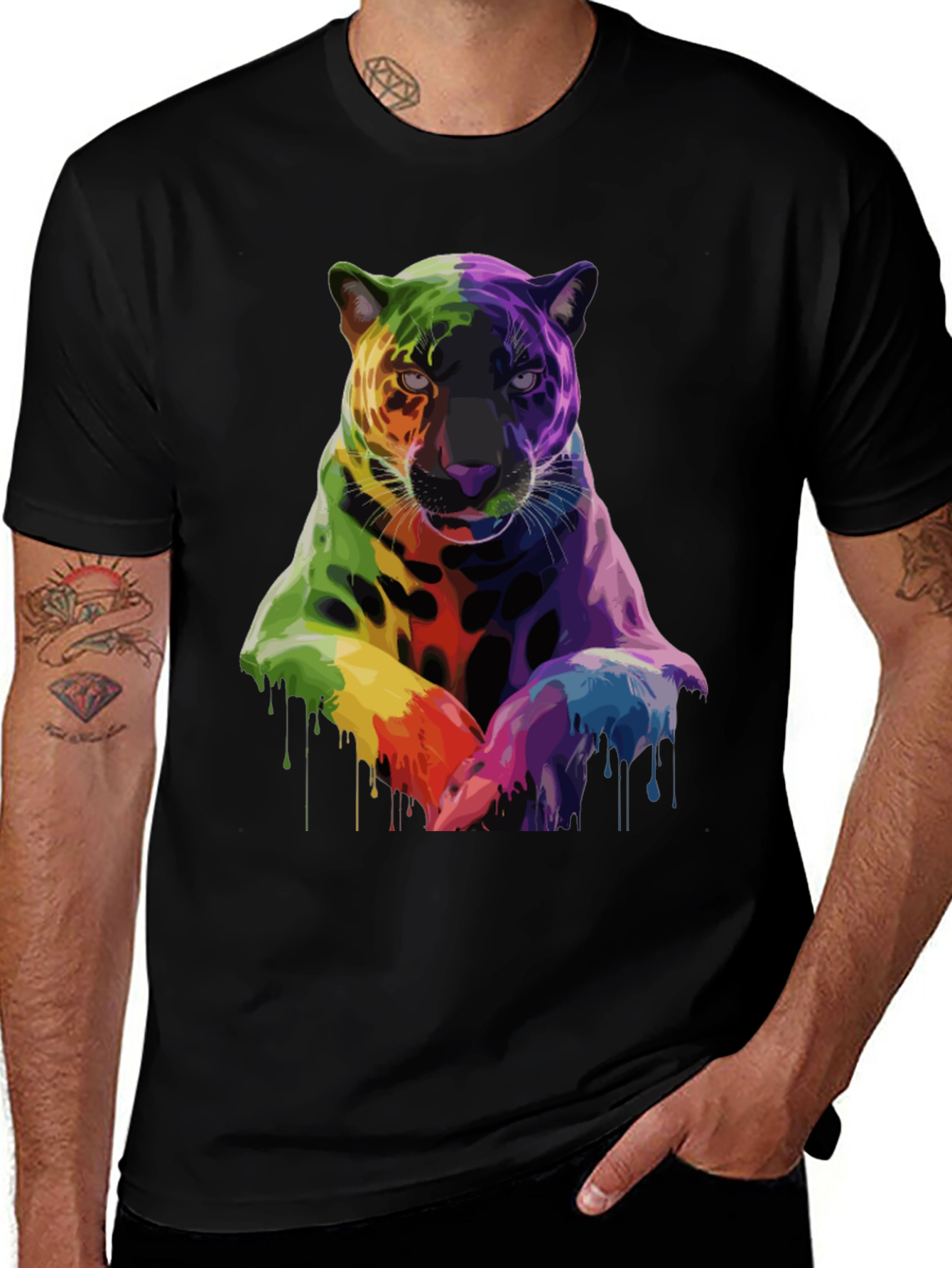 Rainbow Jaguar Graphic T-Shirt