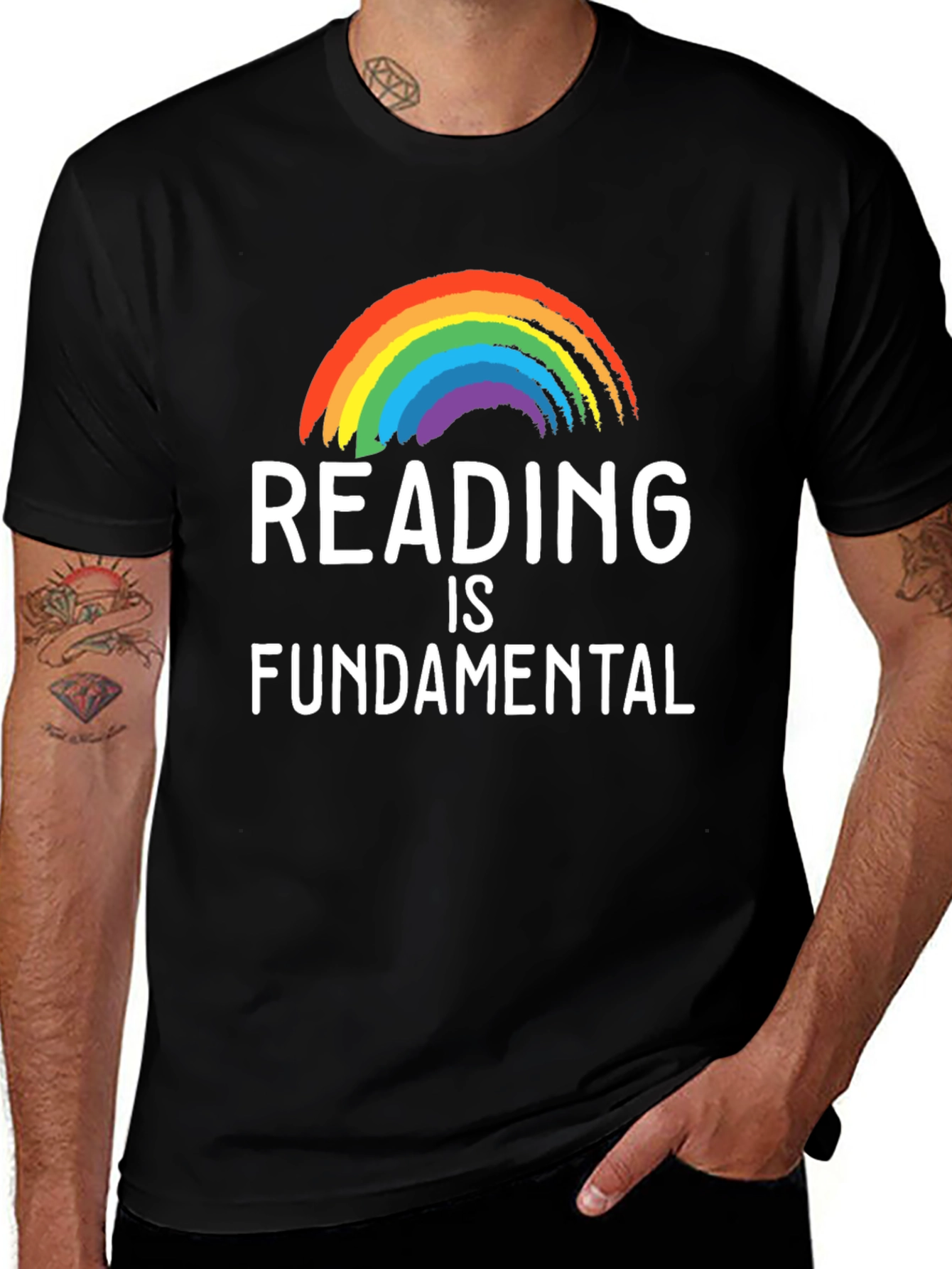 Variant 7 of Reading is Fundamental Rainbow T-Shirt