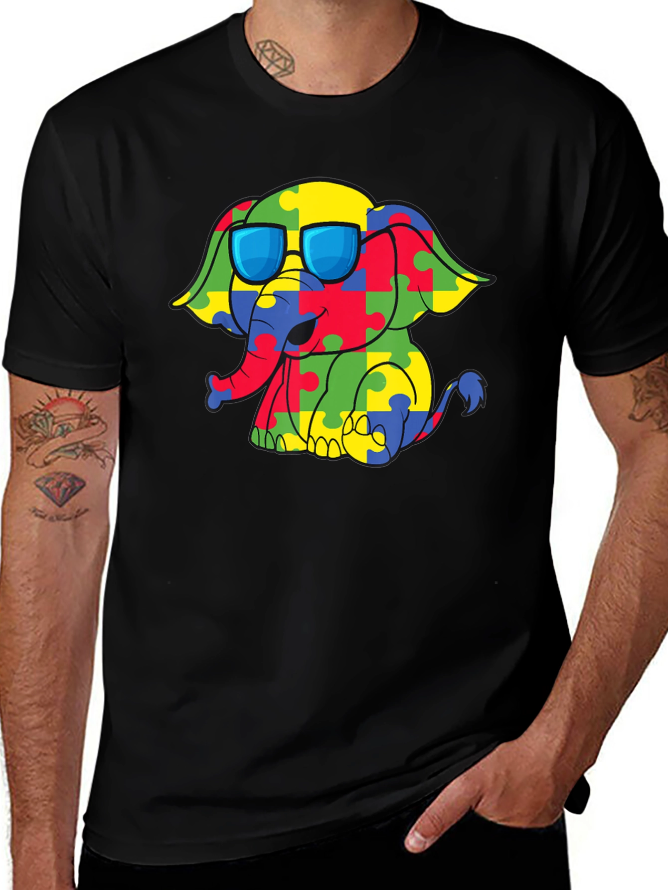 Variant 11 of Autism Awareness Elephant T-Shirt